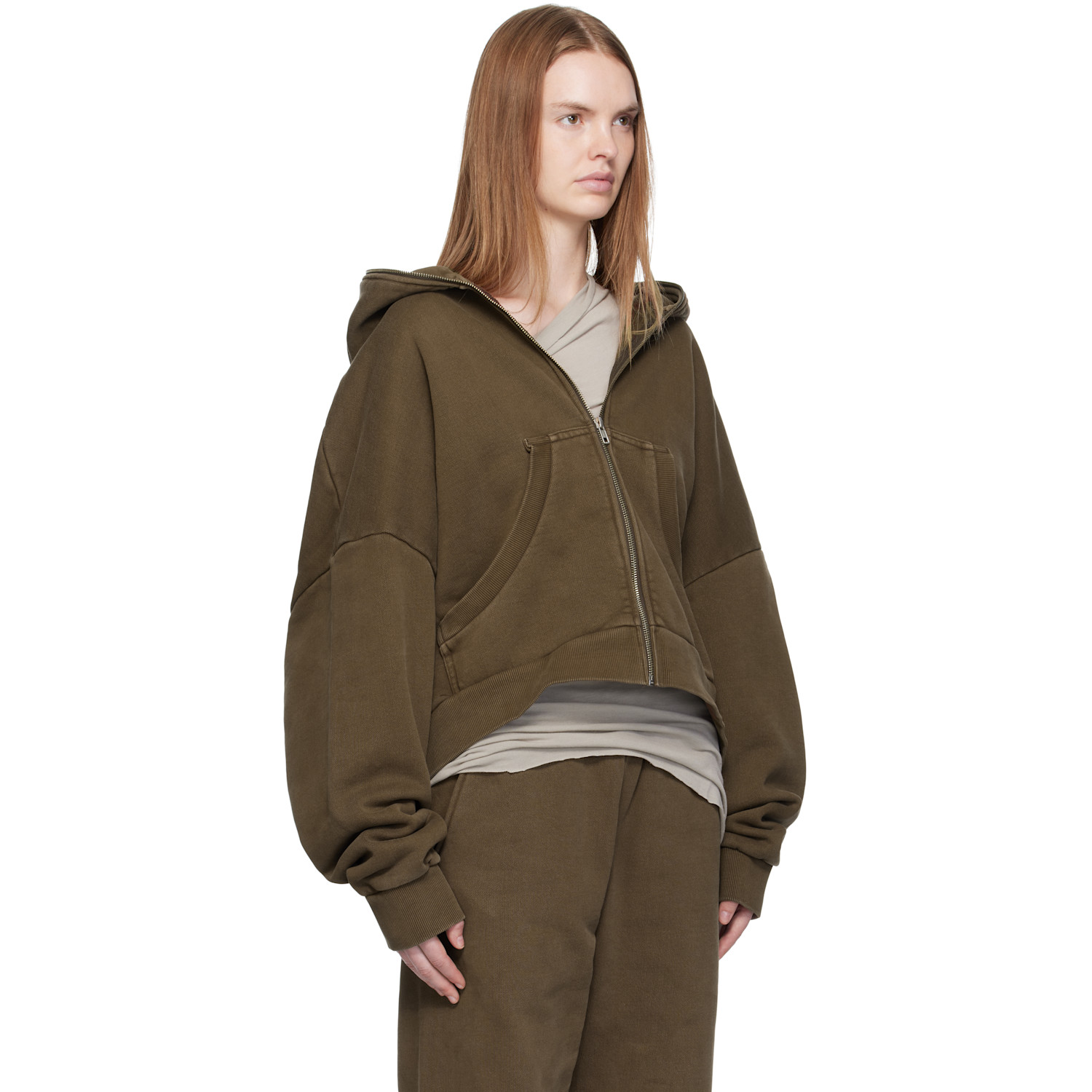  Entire Studios Brown Eternal Zip Hoodie 