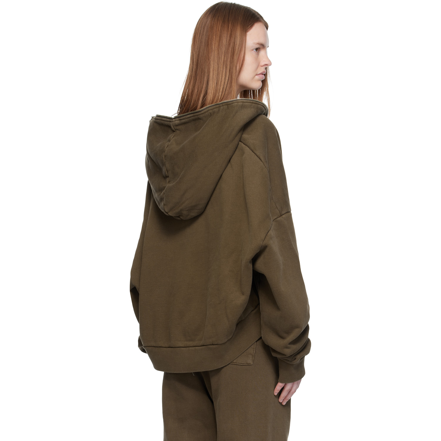  Entire Studios Brown Eternal Zip Hoodie 