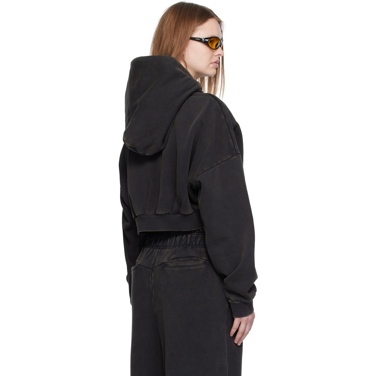  Entire Studios Black Cropped Heavy Hoodie 