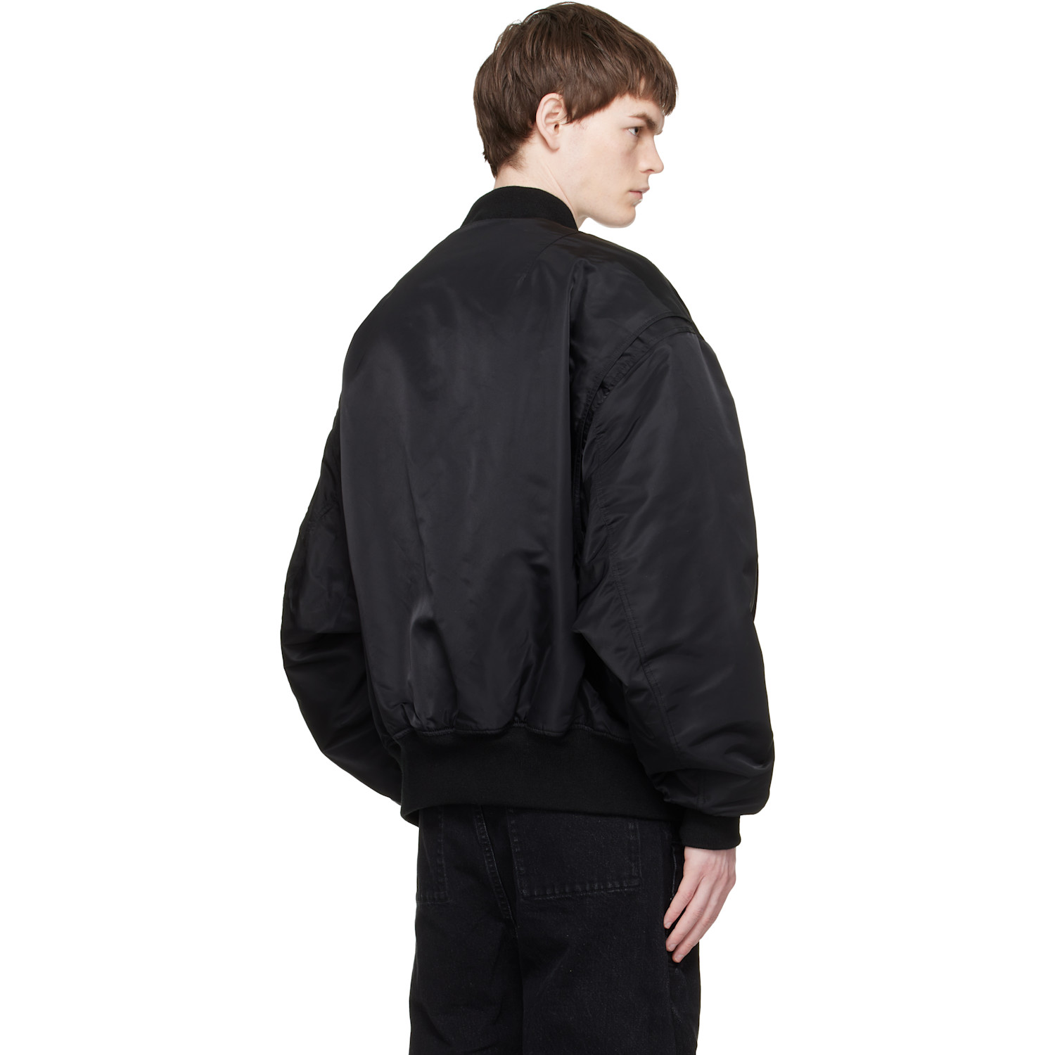  Entire Studios Black Broad Bomber Jacket 