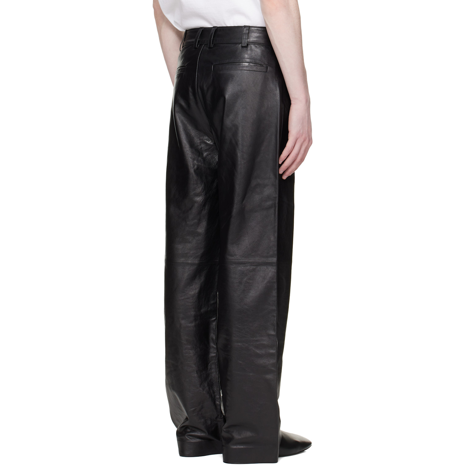  Entire Studios Black Straight Leg Leather Pants 