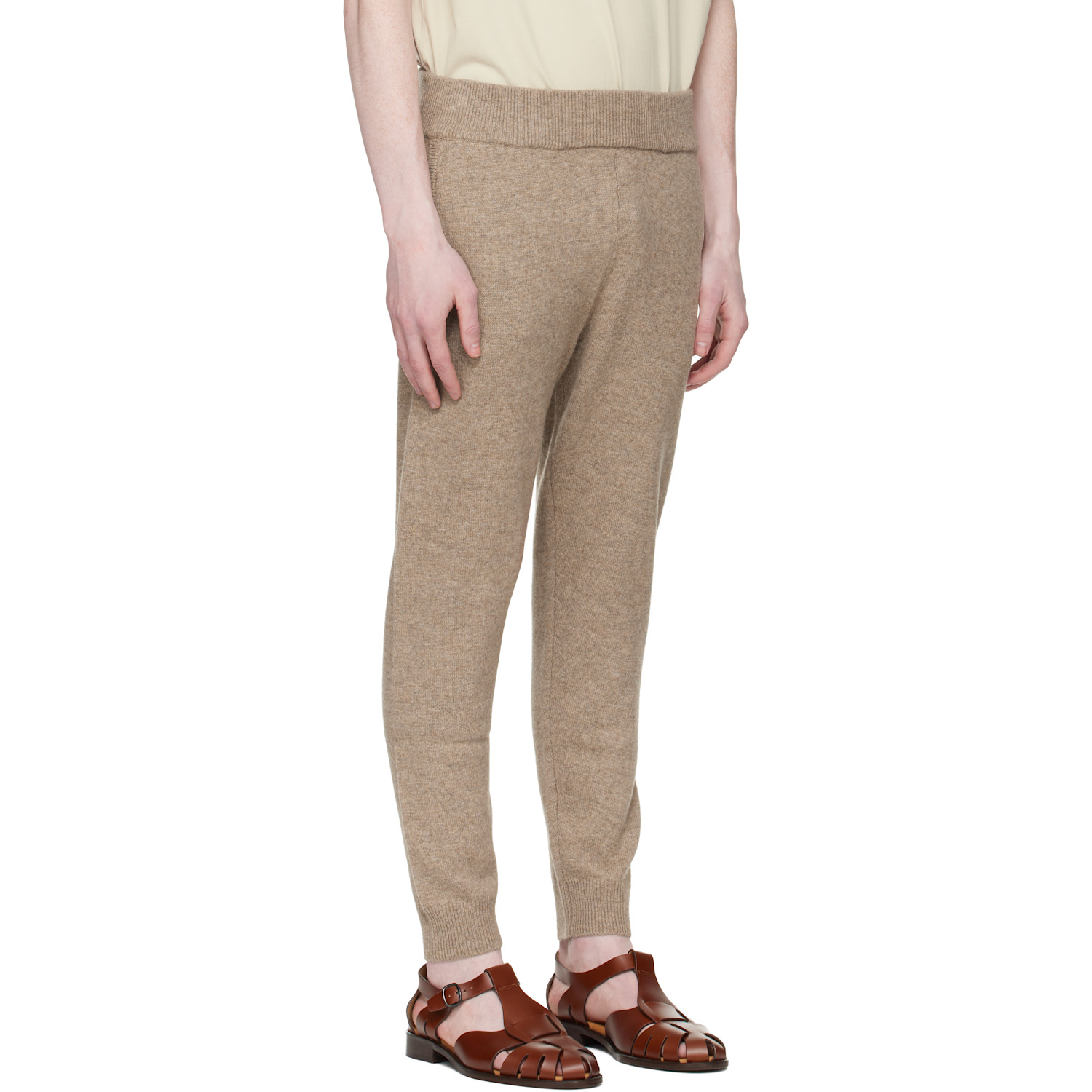  Entire Studios Beige Slim Knit Lounge Pants 