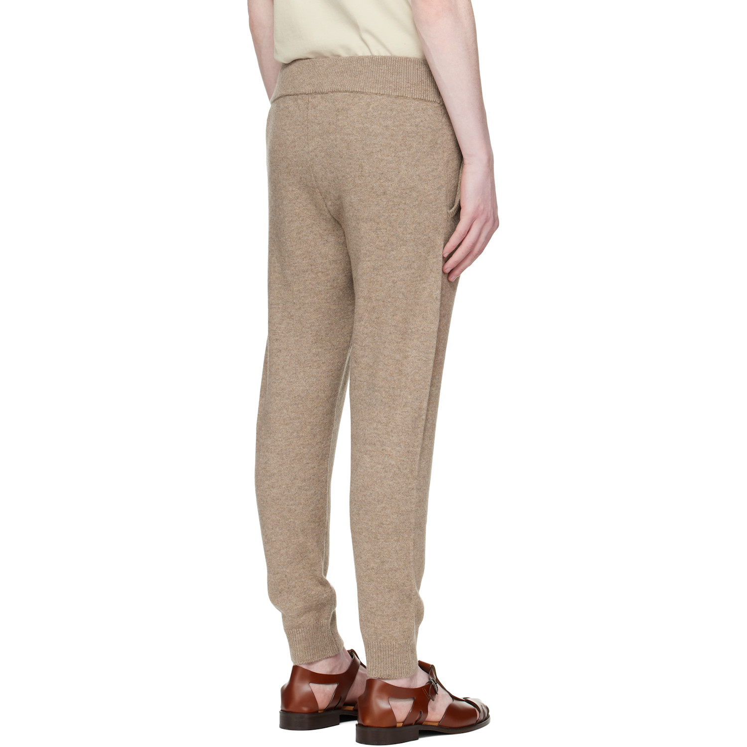  Entire Studios Beige Slim Knit Lounge Pants 