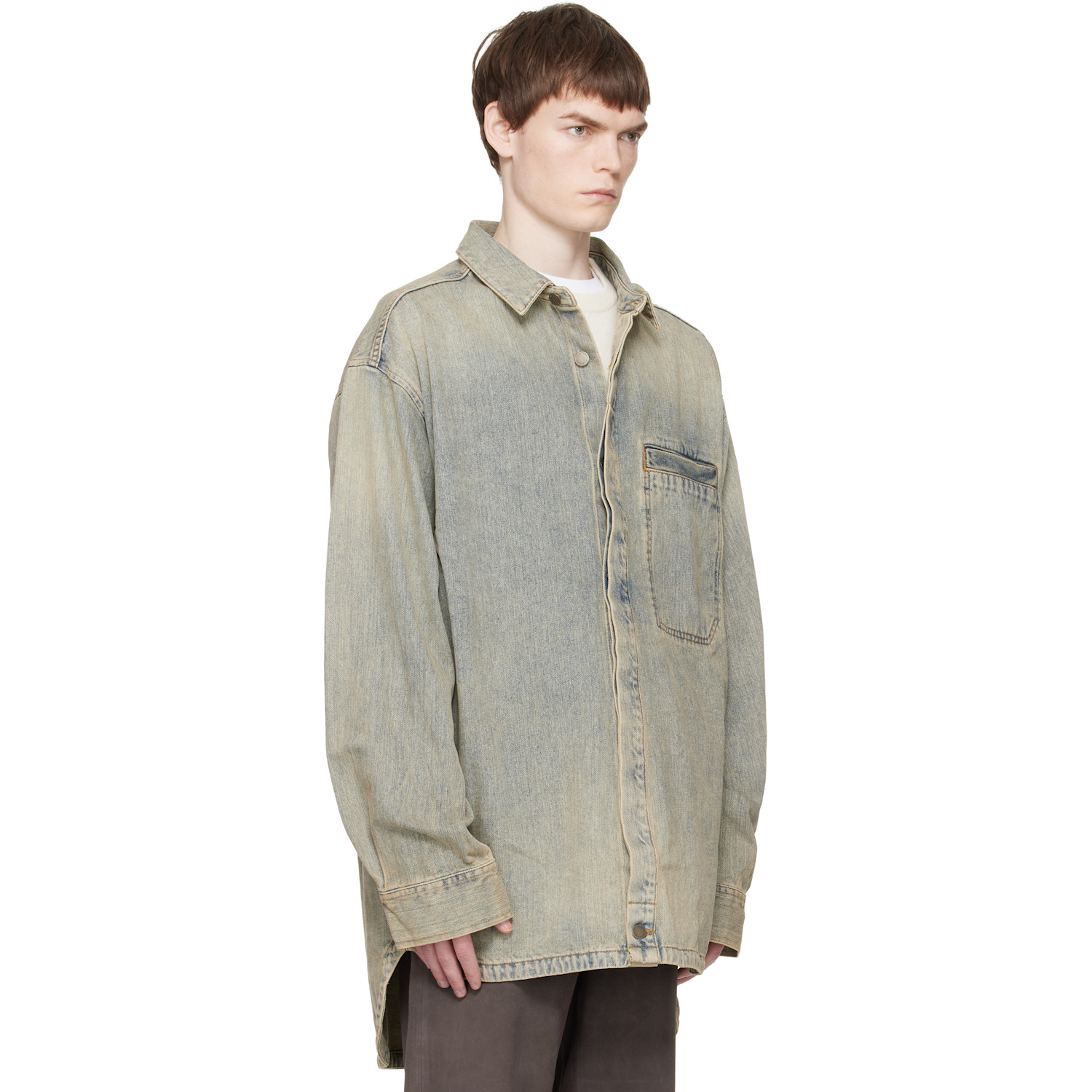  Entire Studios Blue Herculean Denim Shirt 