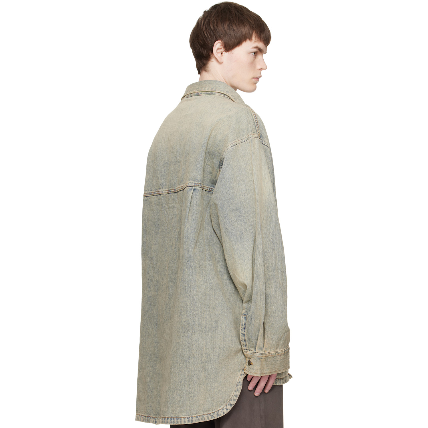  Entire Studios Blue Herculean Denim Shirt 