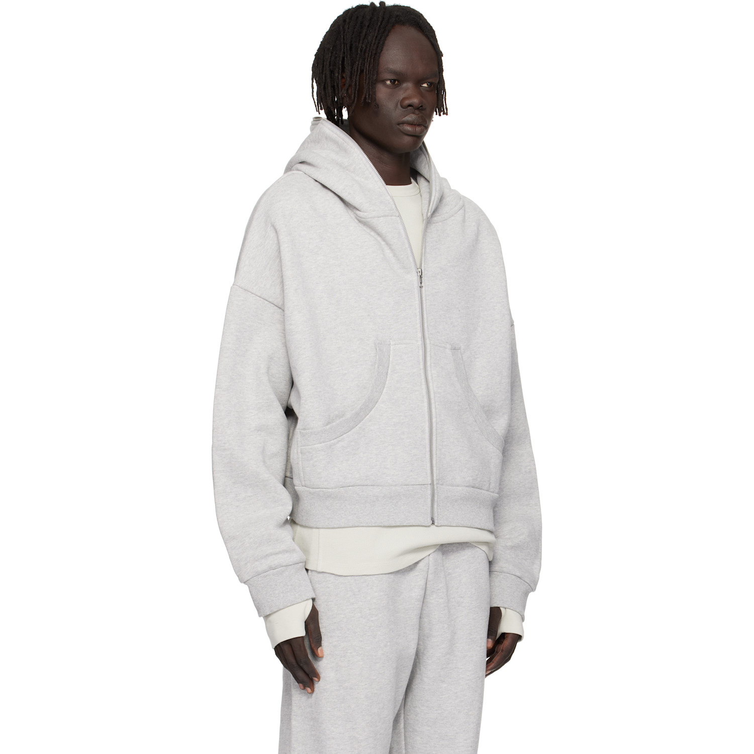 Entire Studios Gray Eternal Zip Hoodie 