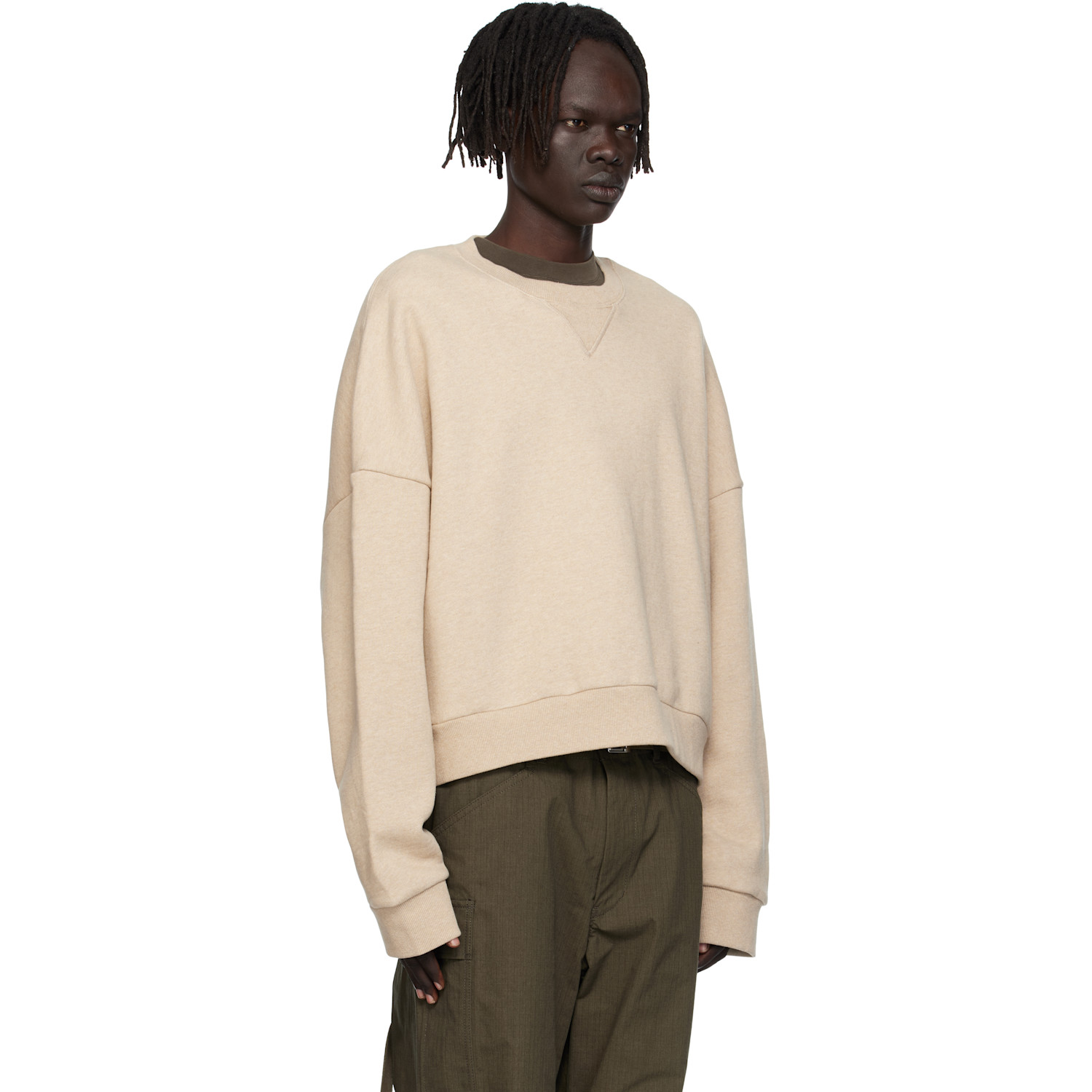 Entire Studios Beige Box Crew Sweatshirt 