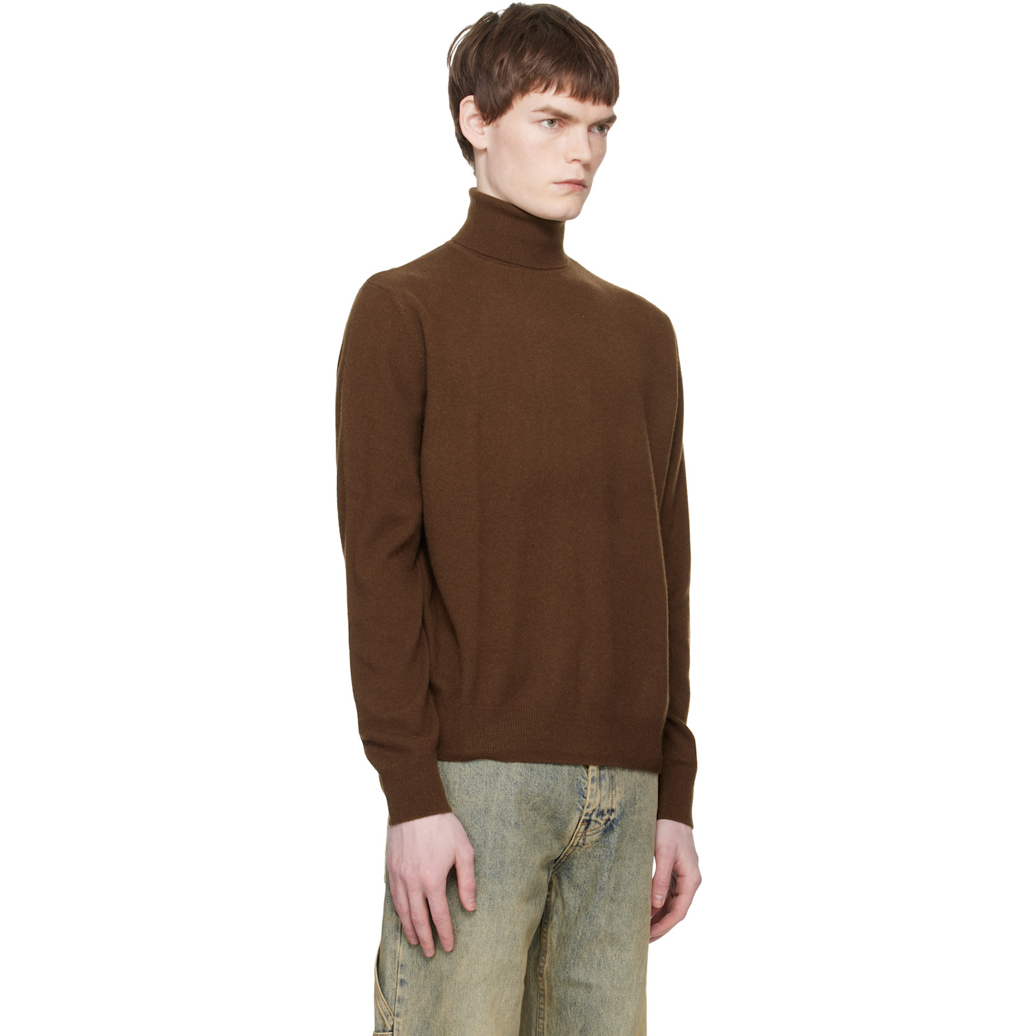  Entire Studios Brown Knit Turtleneck 