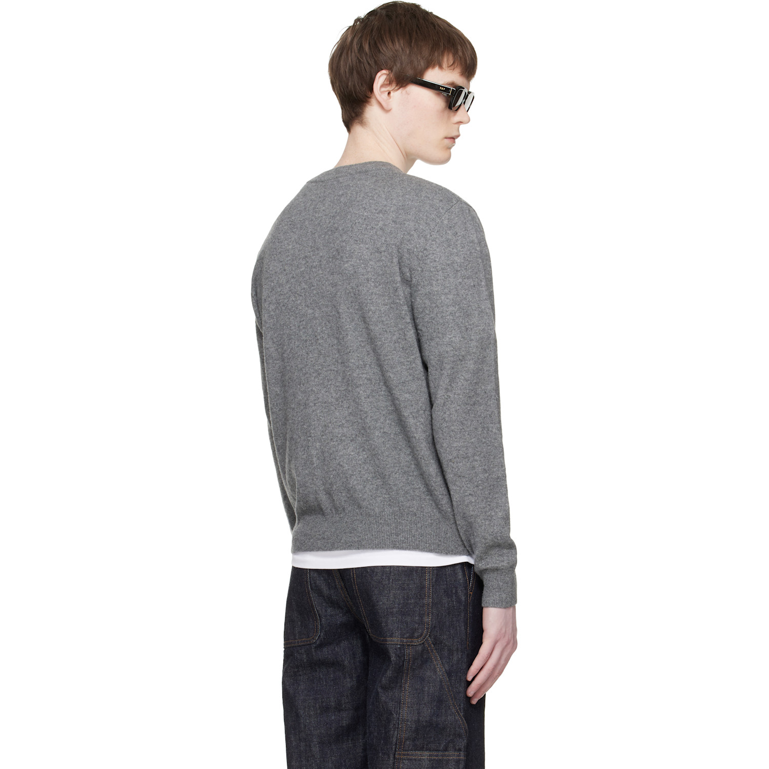  Entire Studios Gray Knit V Neck Sweater 