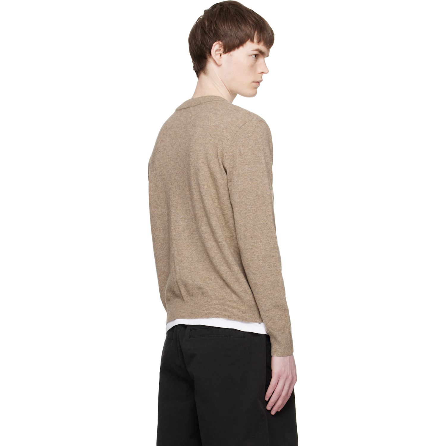  Entire Studios Beige Knit V Neck Sweater 