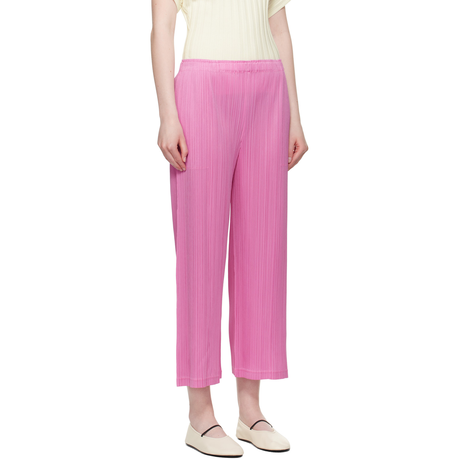  Pleats Please Issey Miyake Pink Loop Trousers 