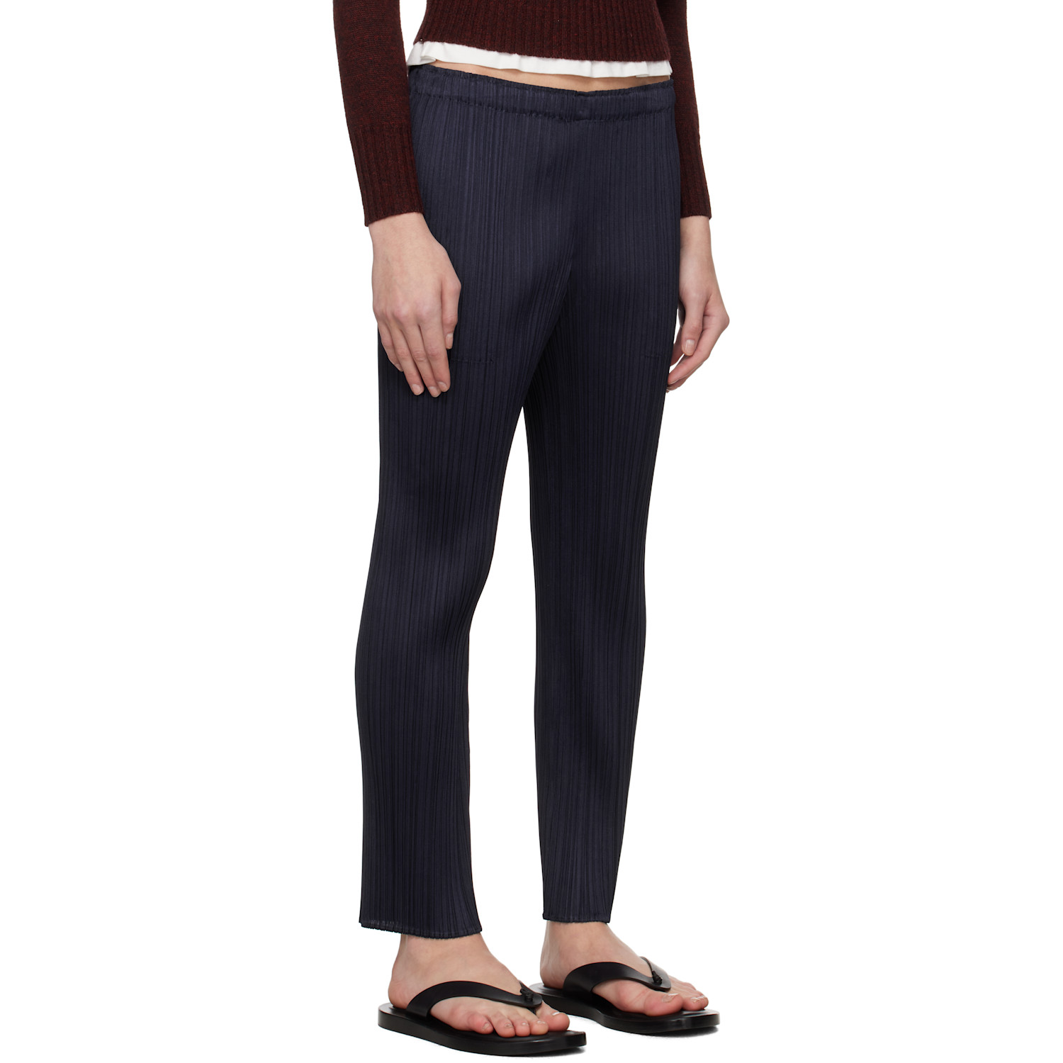  Pleats Please Issey Miyake Navy June New Colorful Basics 4 Trousers 