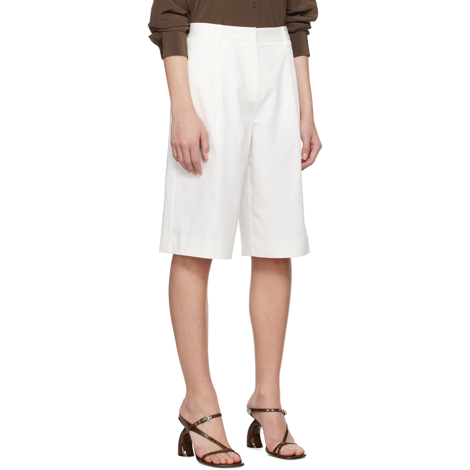  Matteau White Long Chino Shorts 