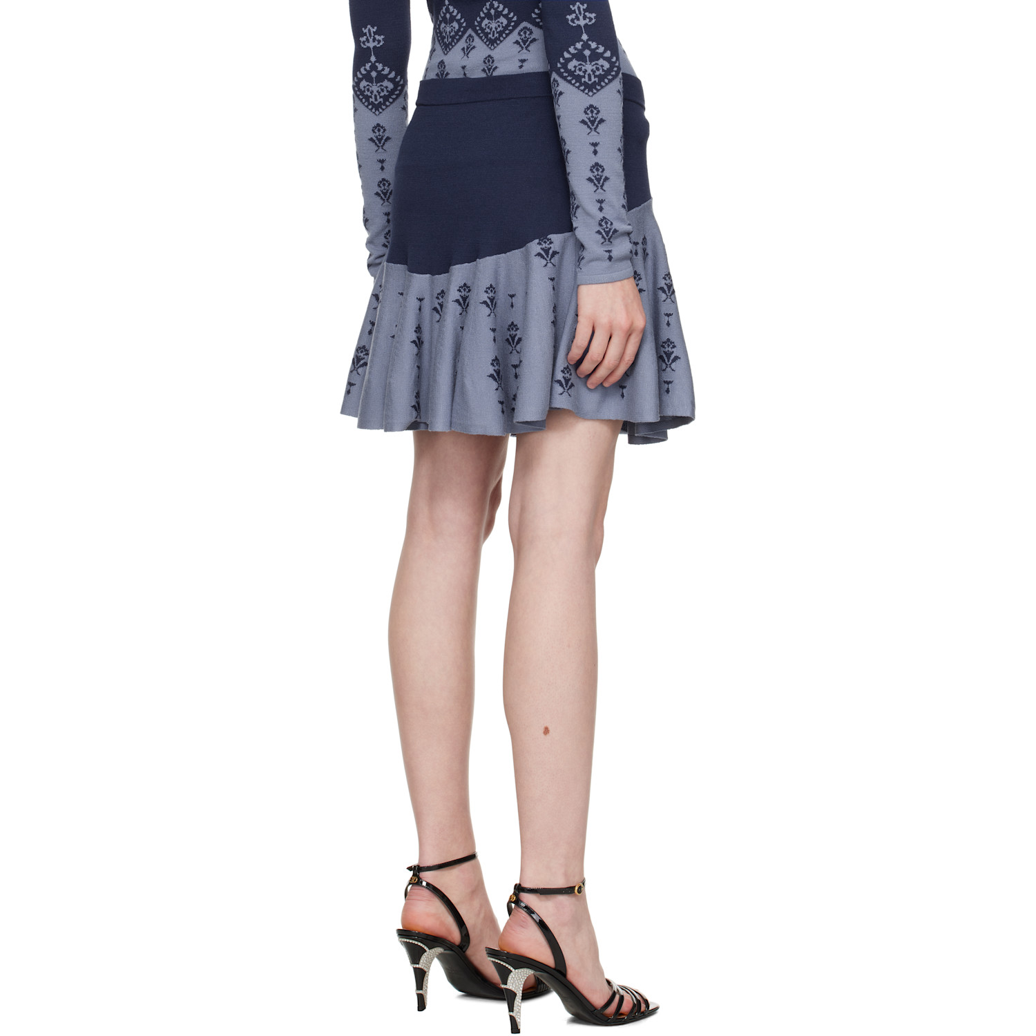 Conner Ives Blue Flared Miniskirt 