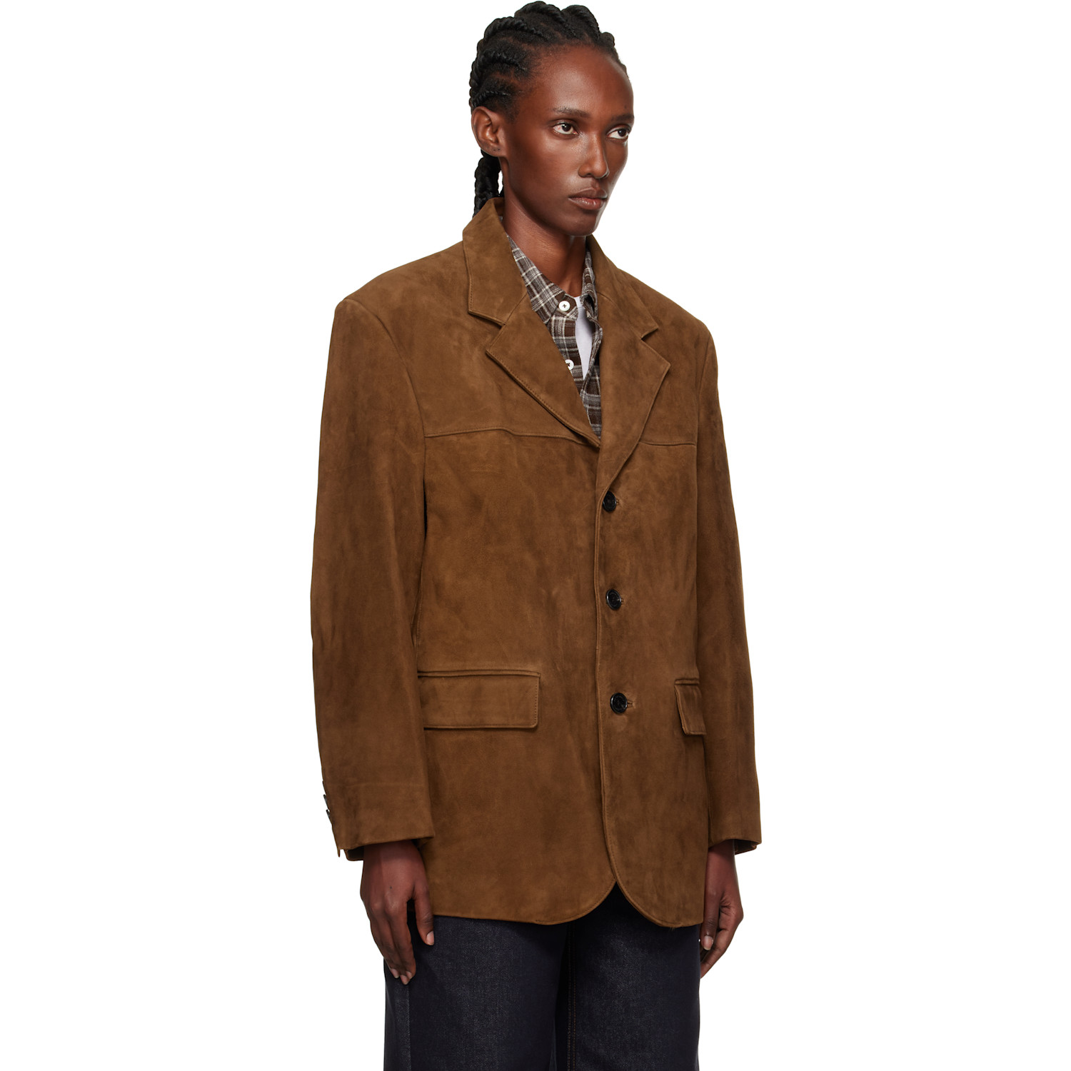  Dunst Brown Suede Tailored Half Jacket 