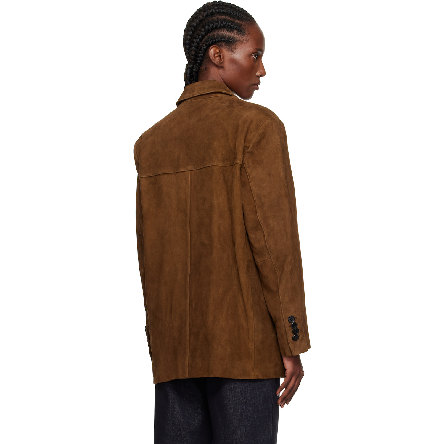  Dunst Brown Suede Tailored Half Jacket 