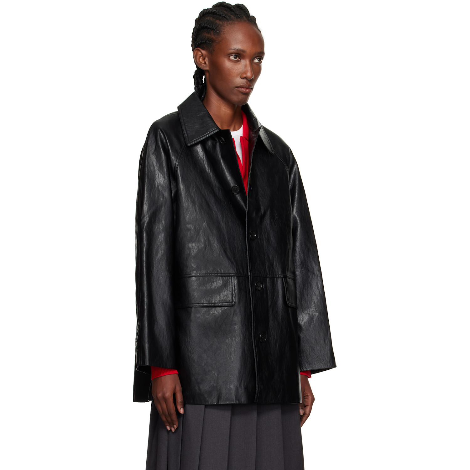  Dunst Black Lily Faux-leather Half Jacket 