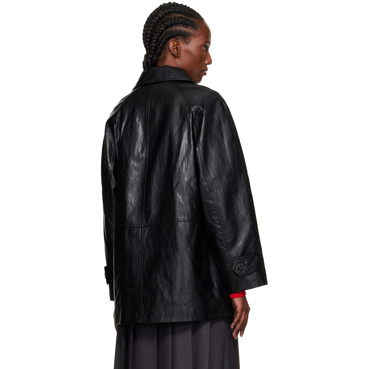  Dunst Black Lily Faux-leather Half Jacket 
