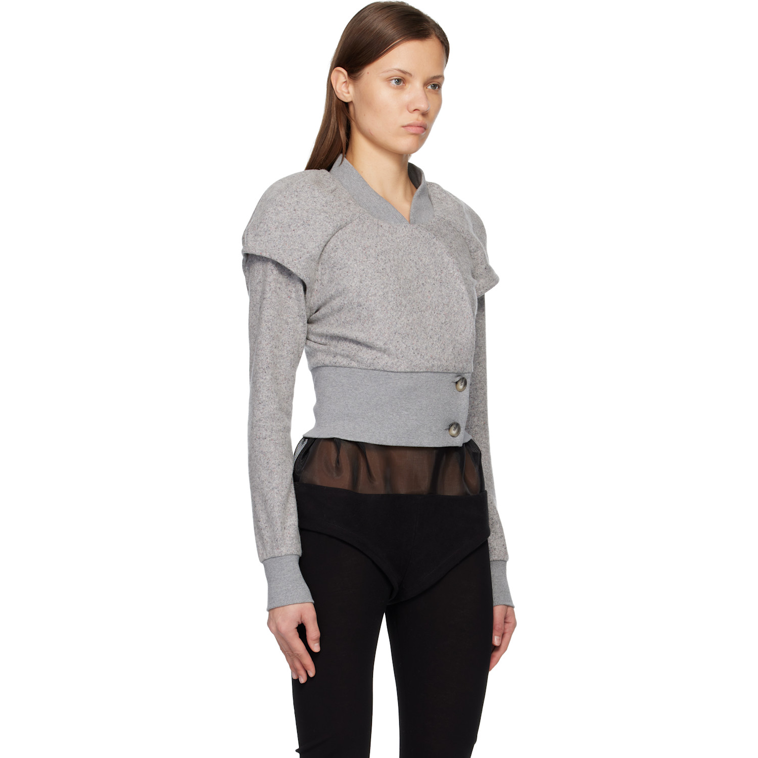  Kiko Kostadinov Gray Lauterbach Jersey Jacket 