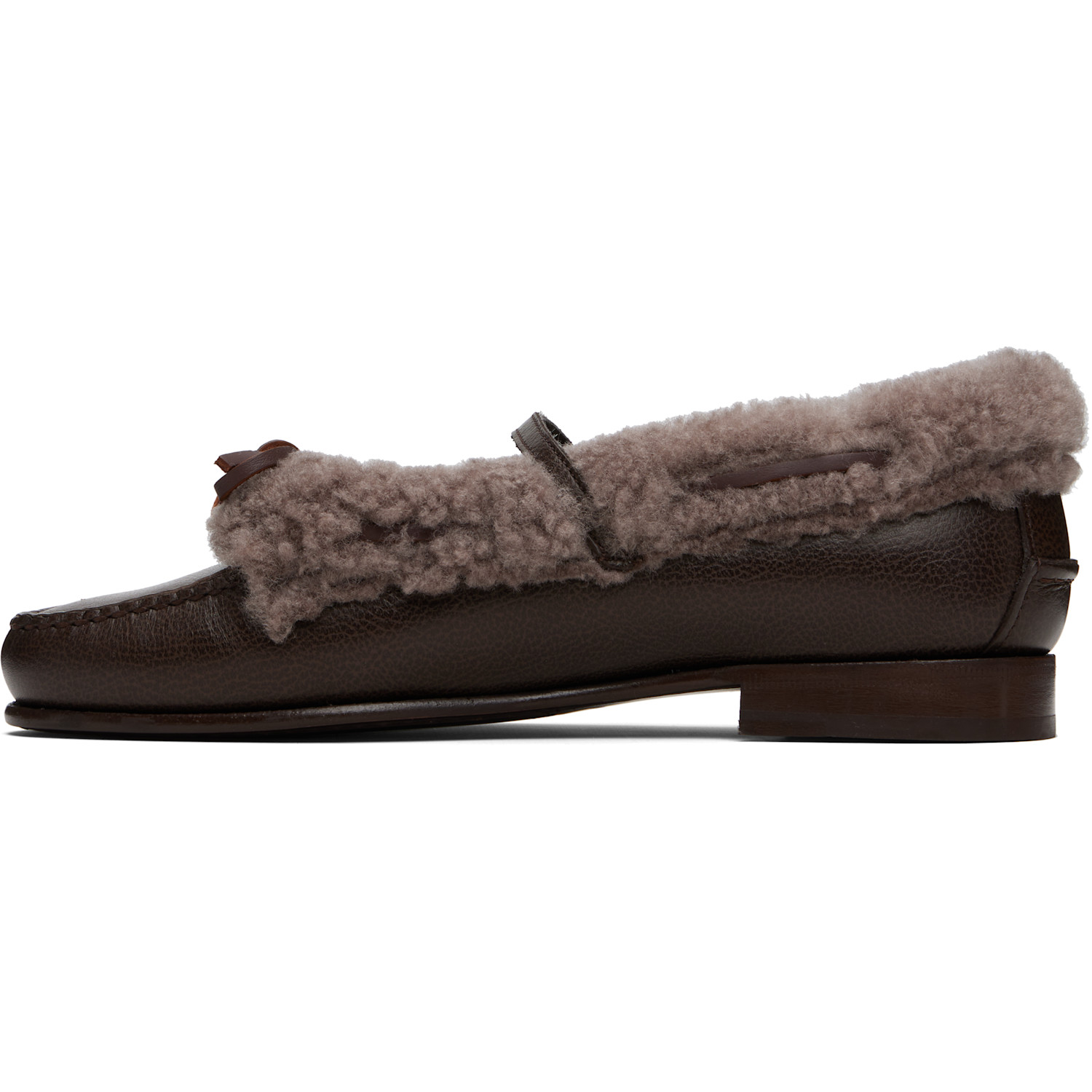  Hereu Brown Lorea Curly Shearling Loafers 