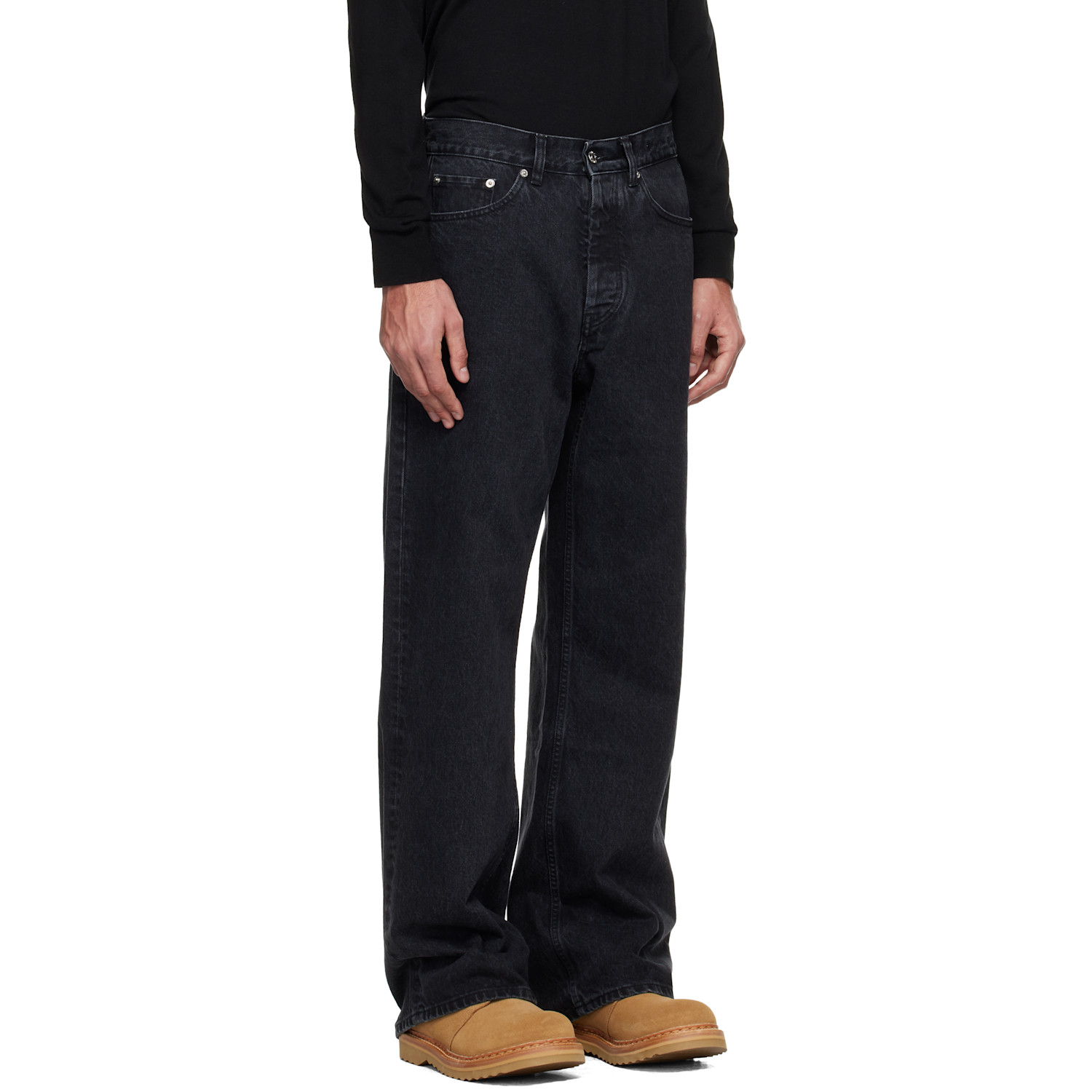  Hope Black Wide-leg Skid Jeans 