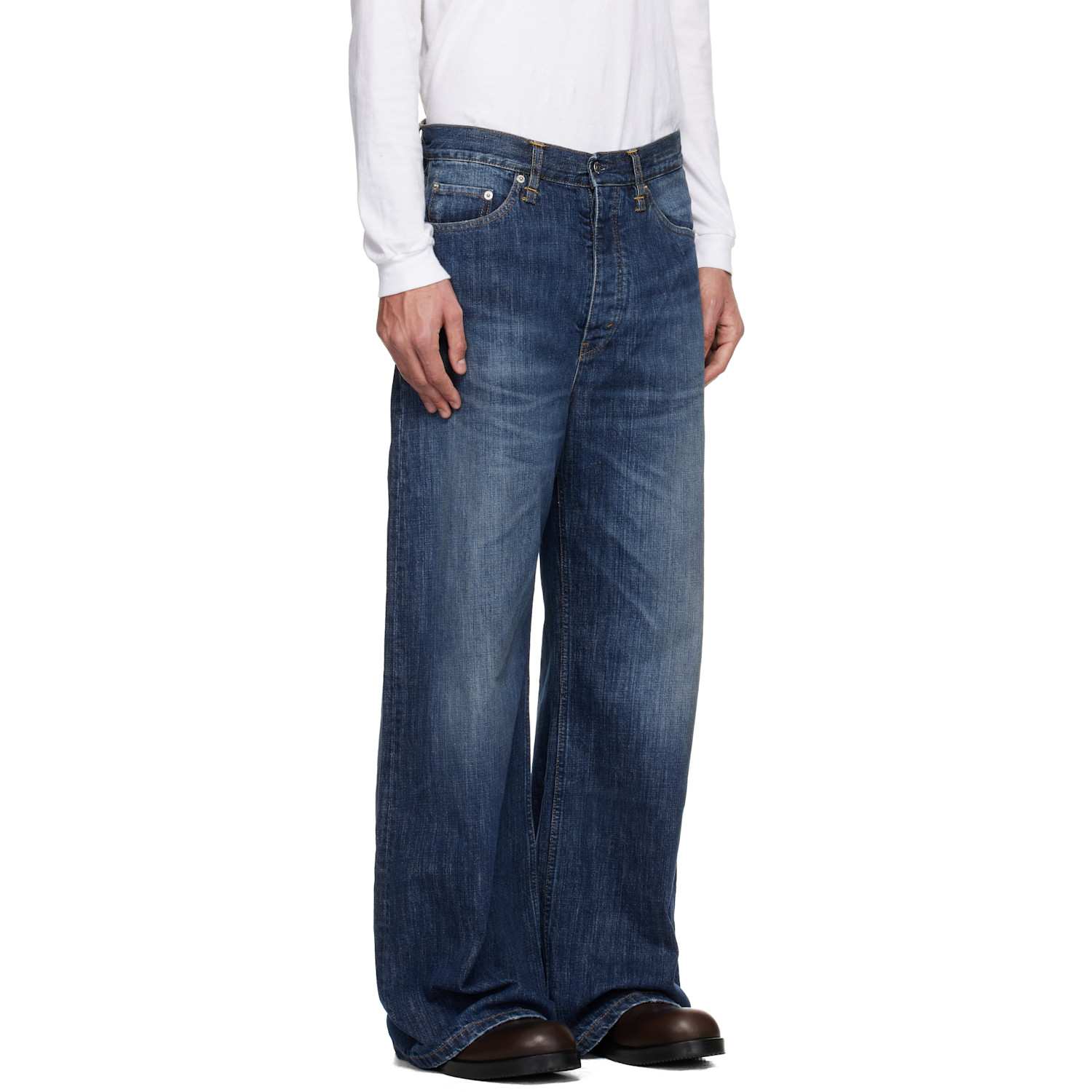  Hope Blue Wide-leg Skid Jeans 