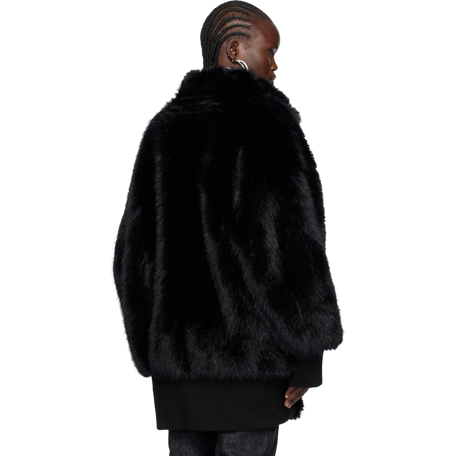  Vaquera Black Faux-fur Bomber Coat 