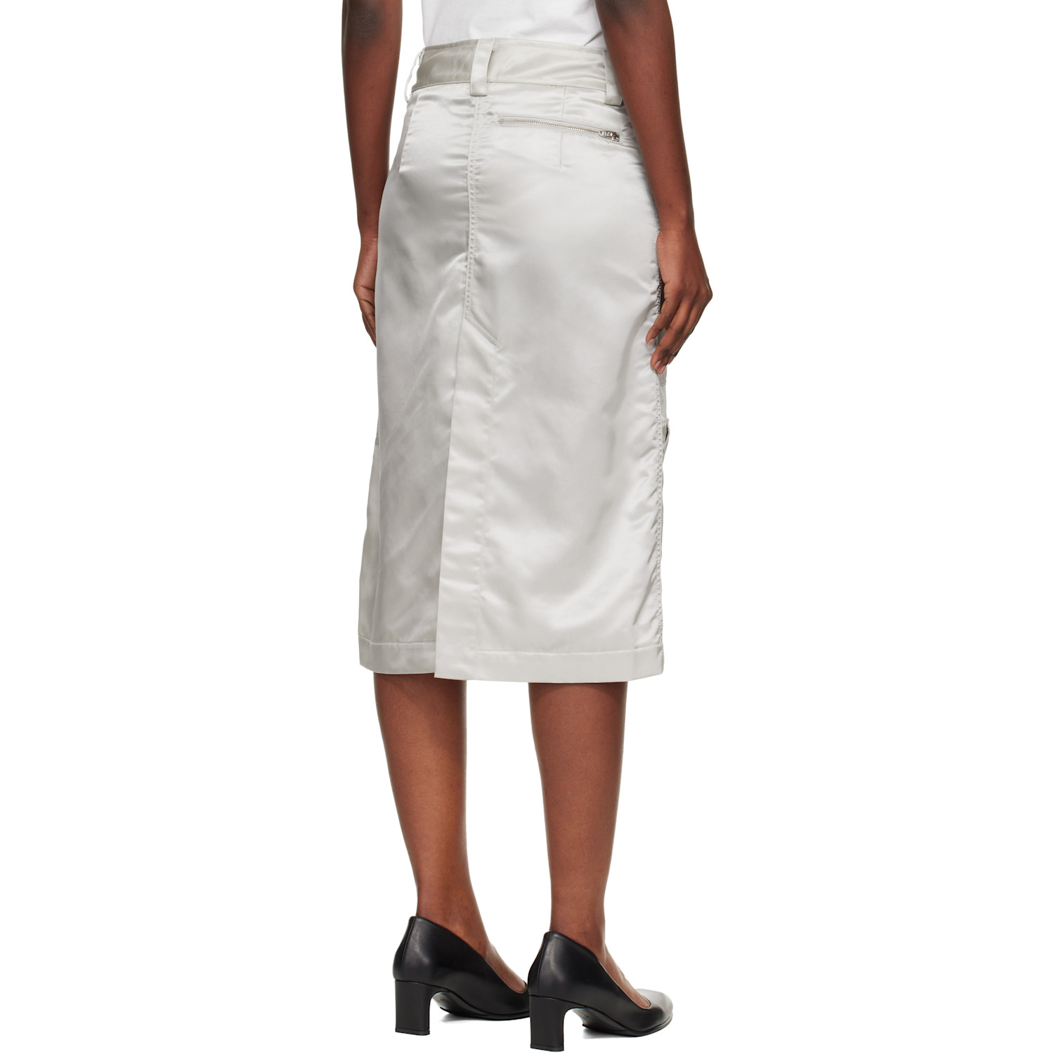  Vaquera Gray Aviator Cargo Midi Skirt 
