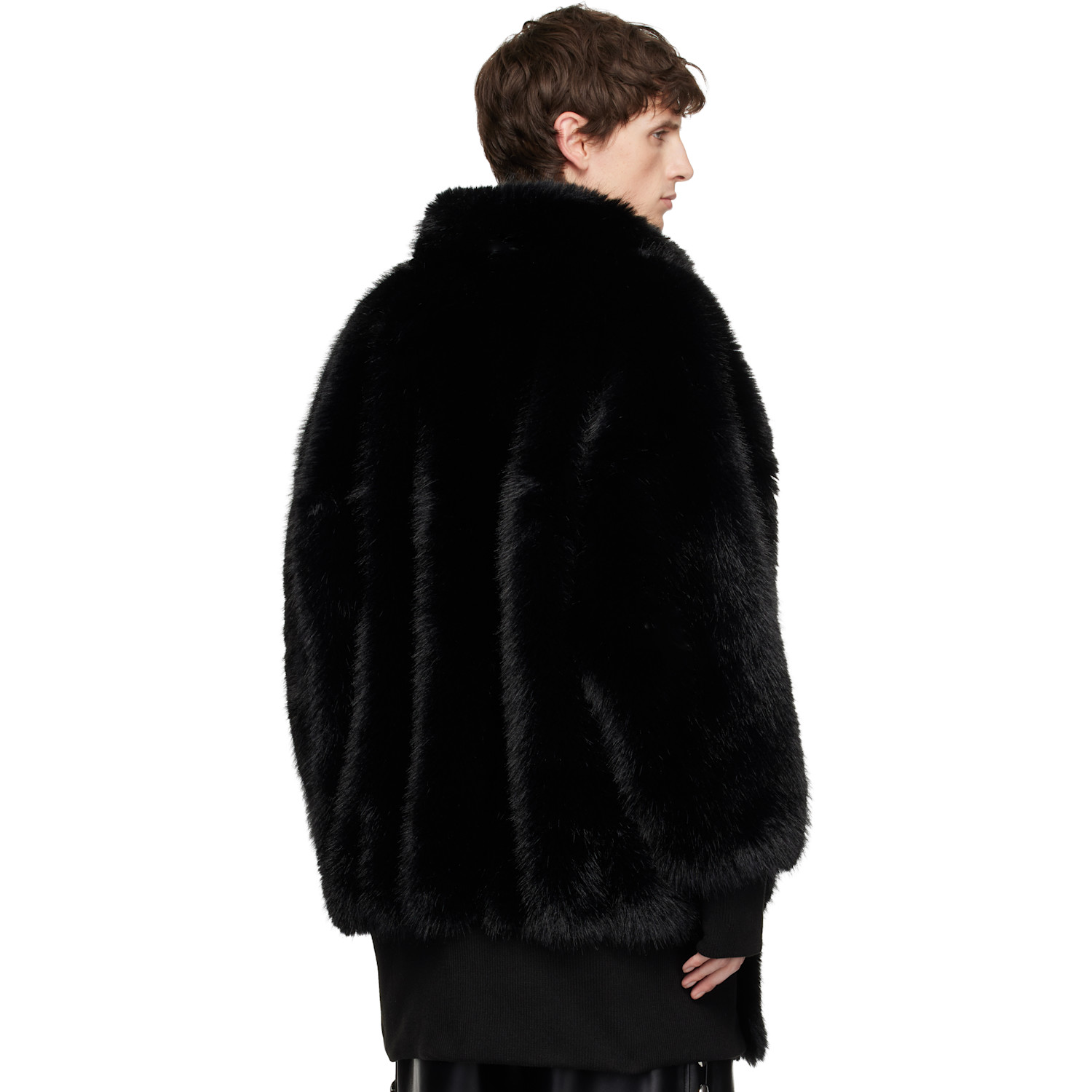  Vaquera Black Faux-fur Bomber Coat 