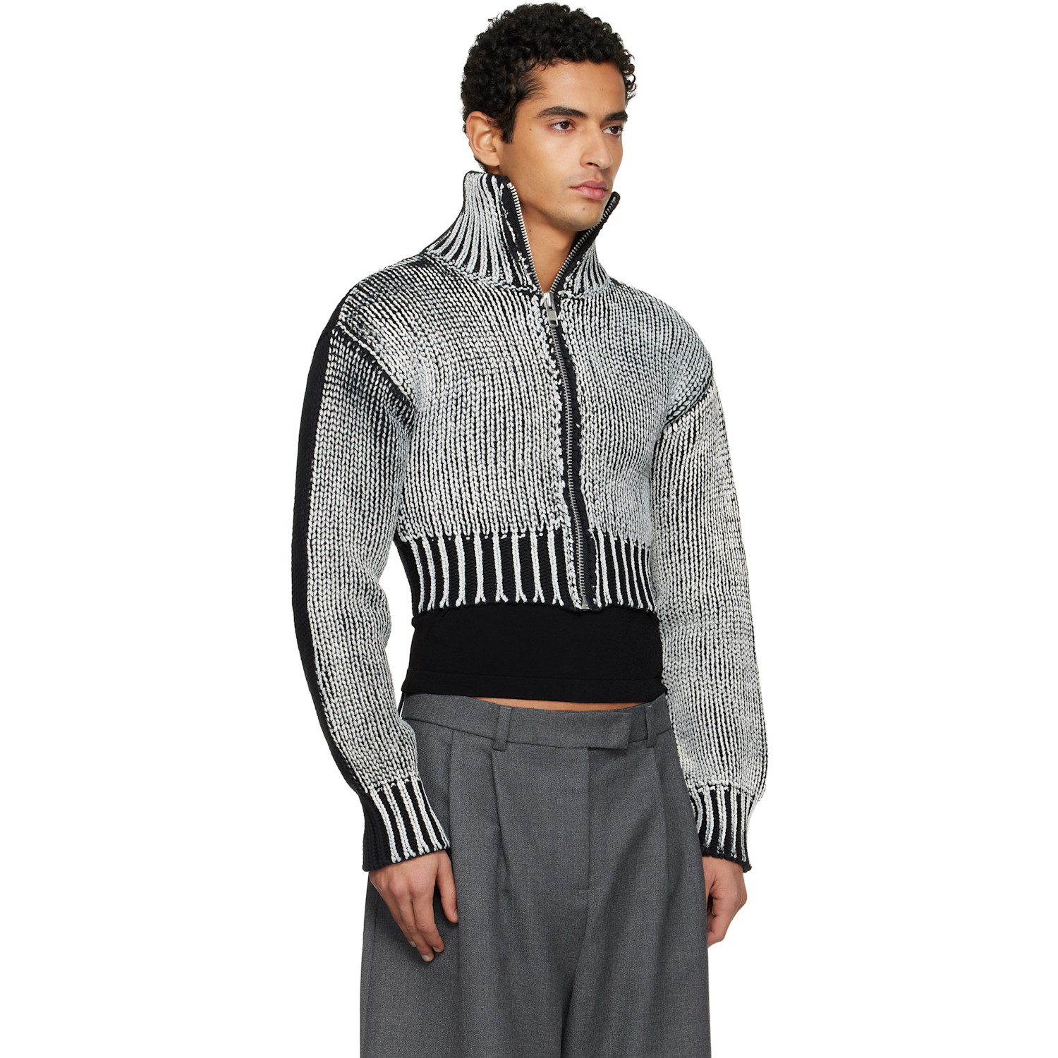  Vaquera Black & White Zipper Jacket 