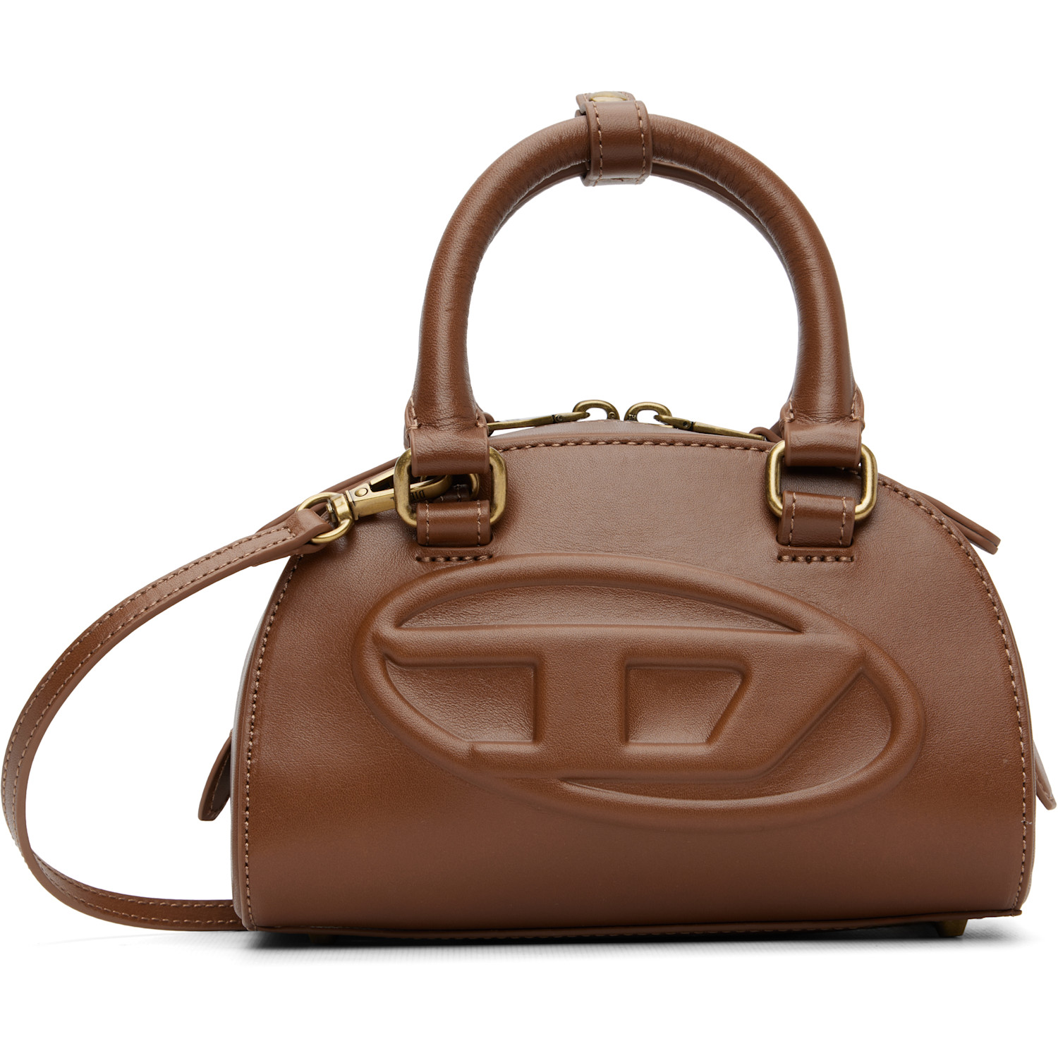 Diesel Brown 1dr Dome Crossbody Bag