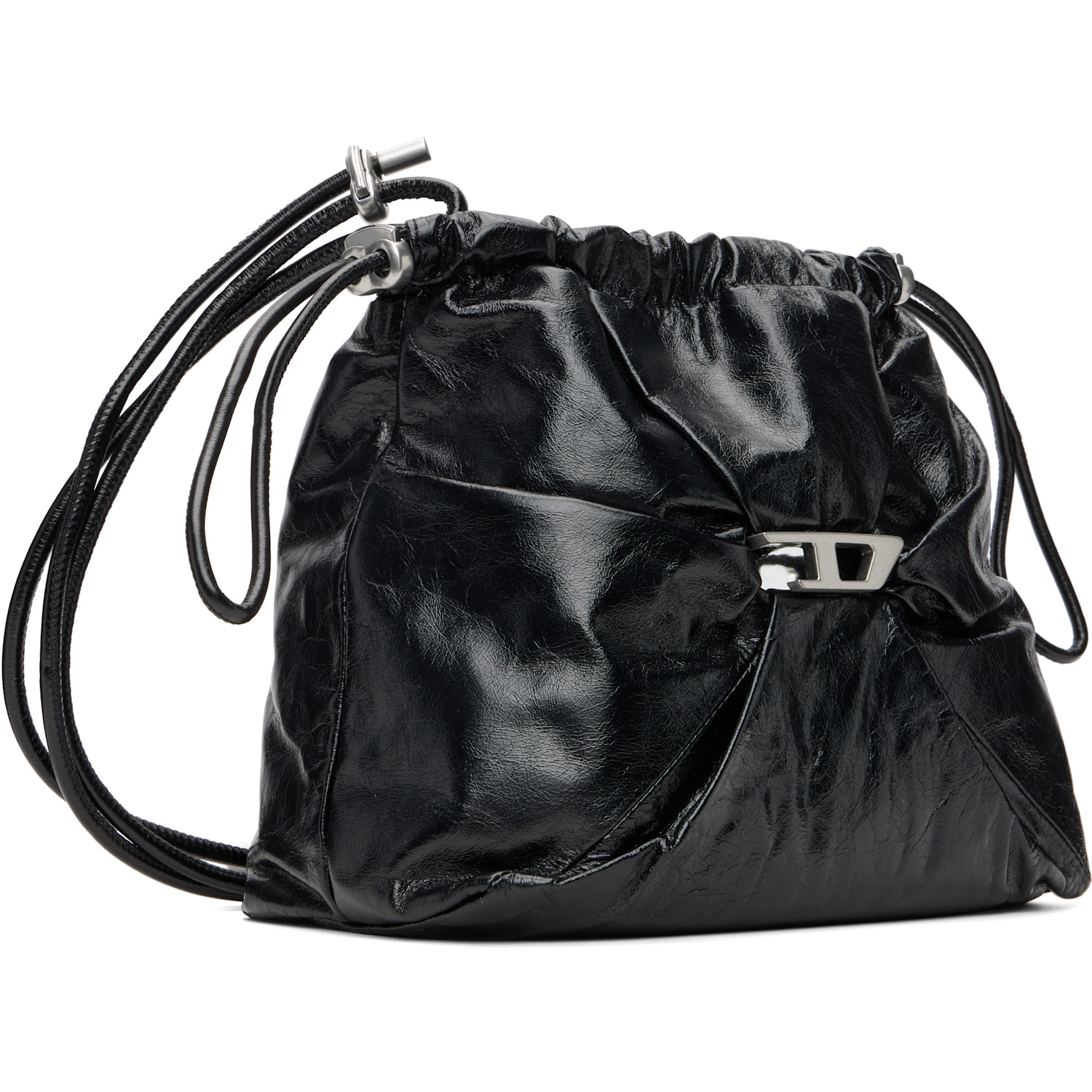  Diesel Black Scrunch-d Bucket Bag 