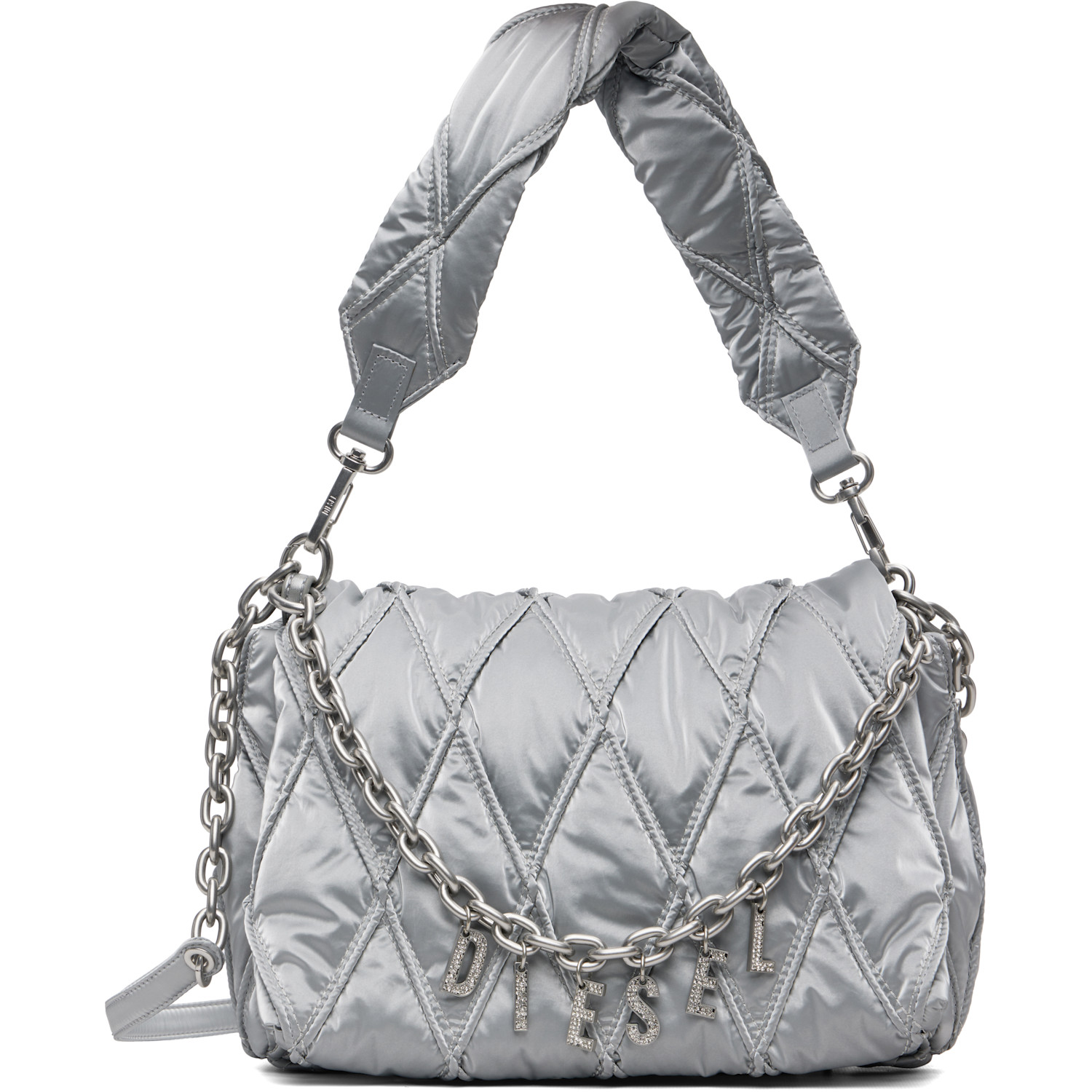 Diesel Silver Charm-d Shoulder M Bag