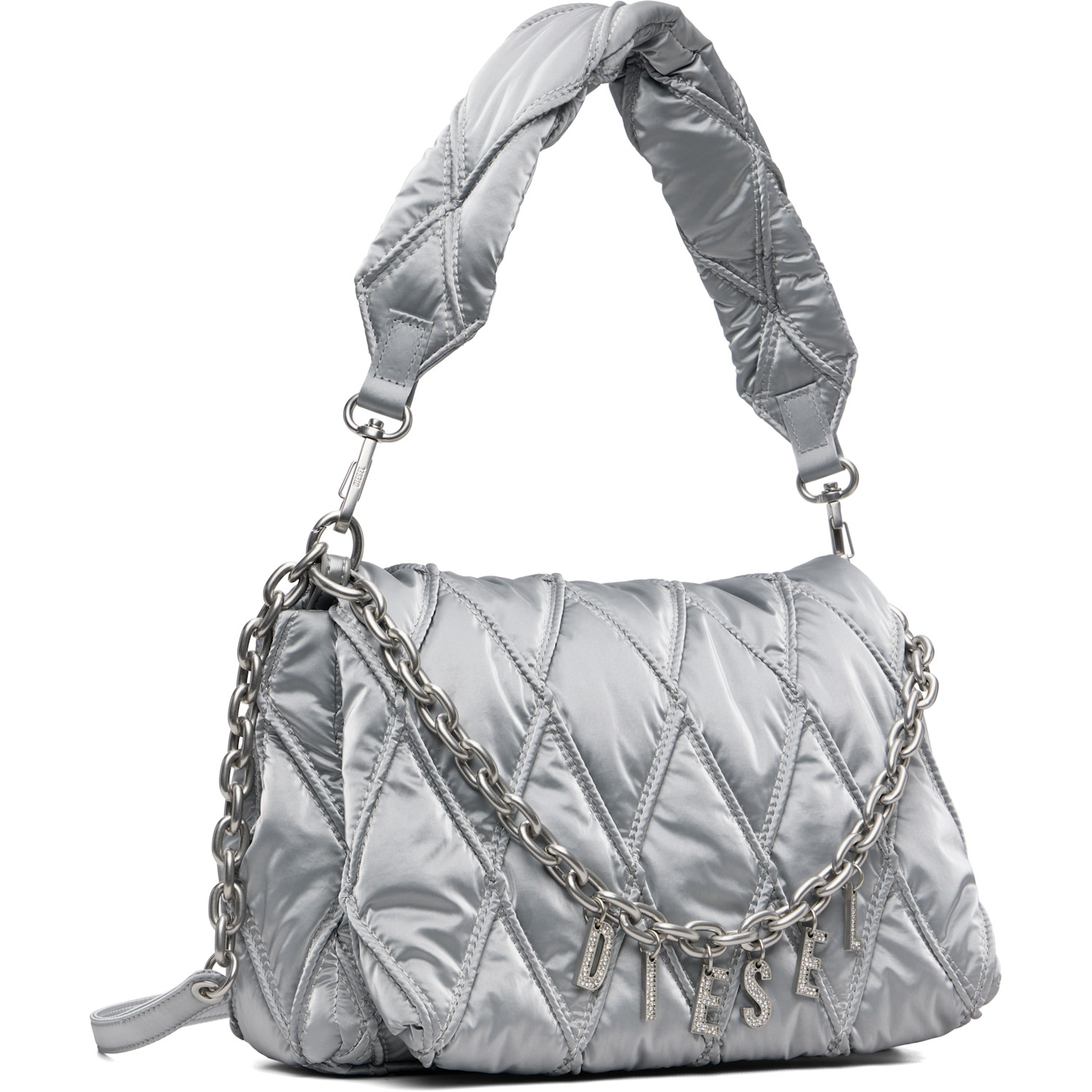  Diesel Silver Charm-d Shoulder M Bag 