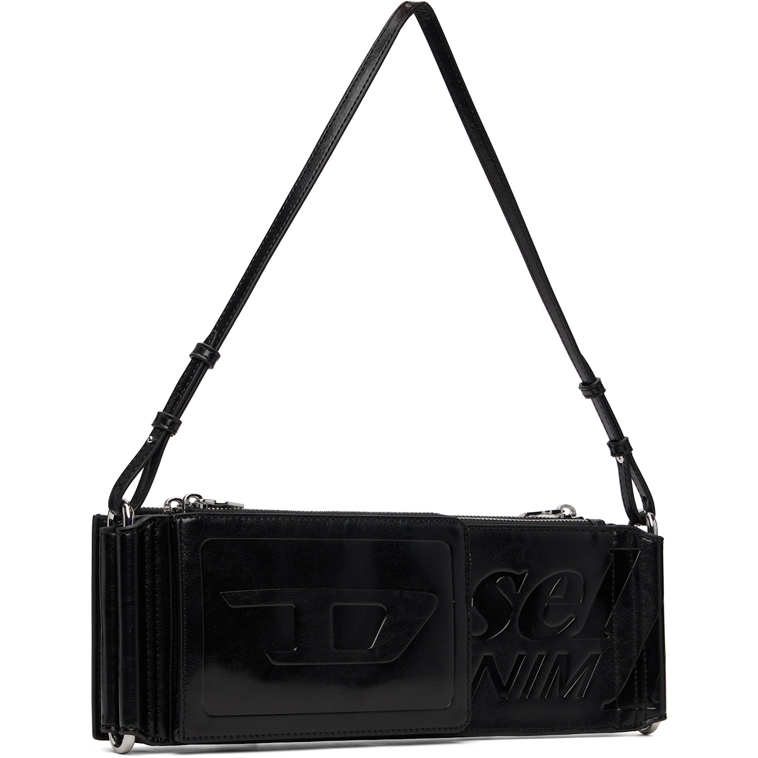  Diesel Black Flag-d-modular Logo-embossed Shoulder Bag 