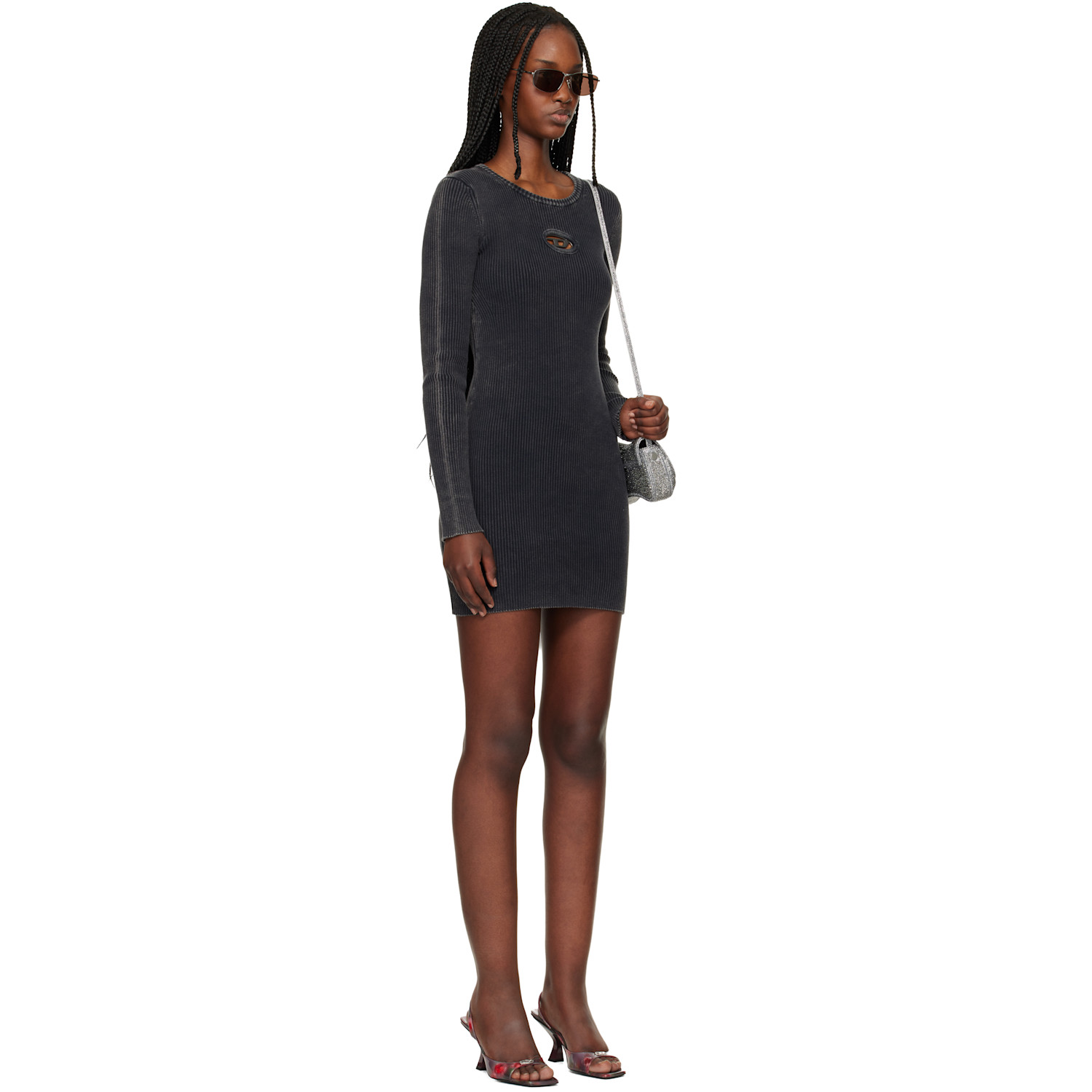  Diesel Gray M-anchorage-ls Minidress 