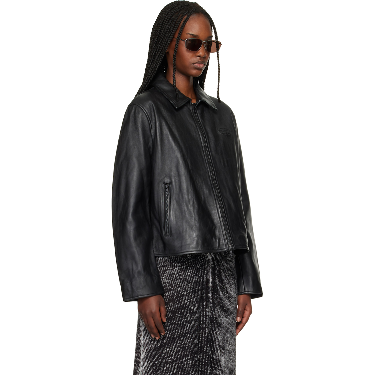  Diesel Black L-amar-fem-s2 Leather Jacket 