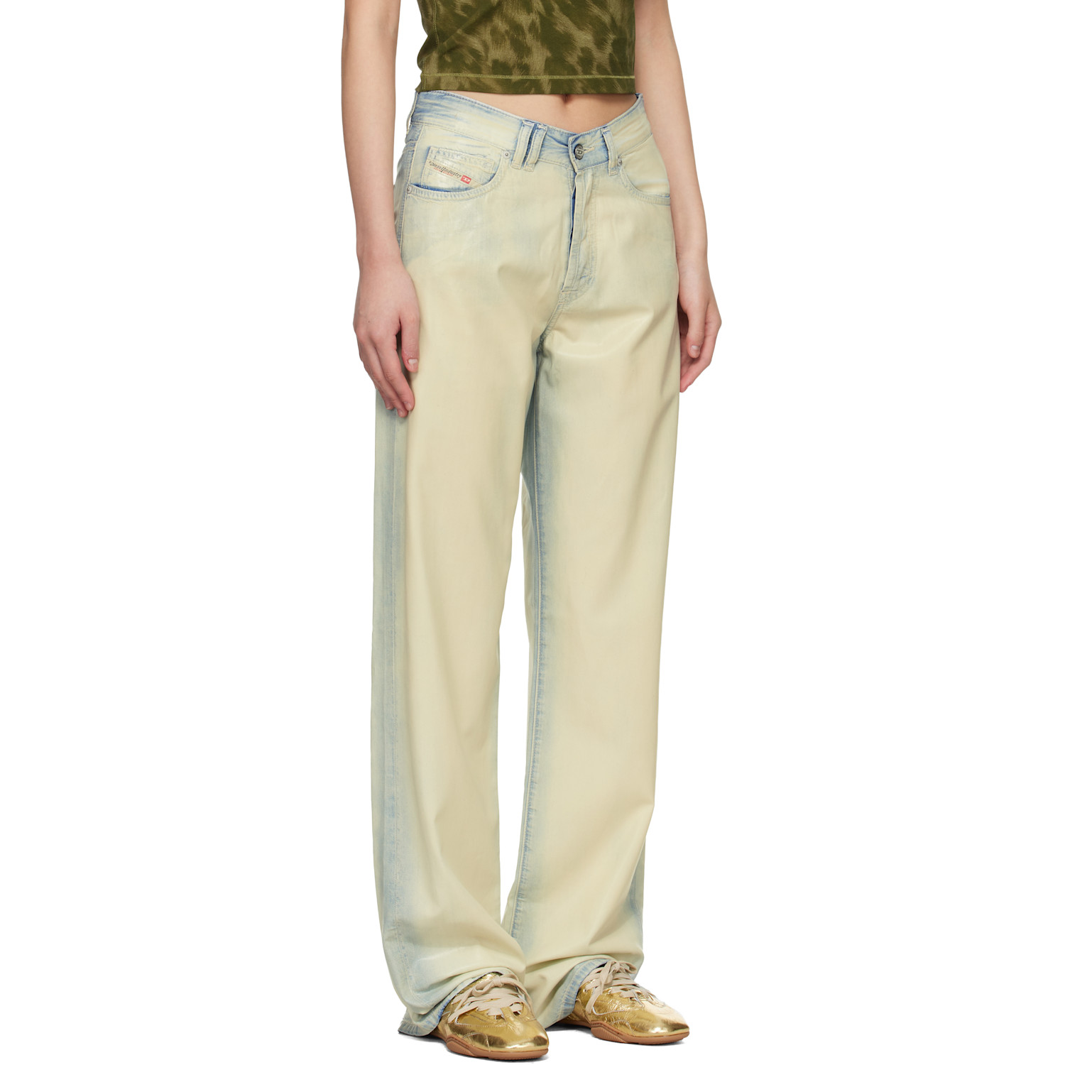  Diesel Blue & Off-white 1971 D-sent Regular High Waist Jeans 