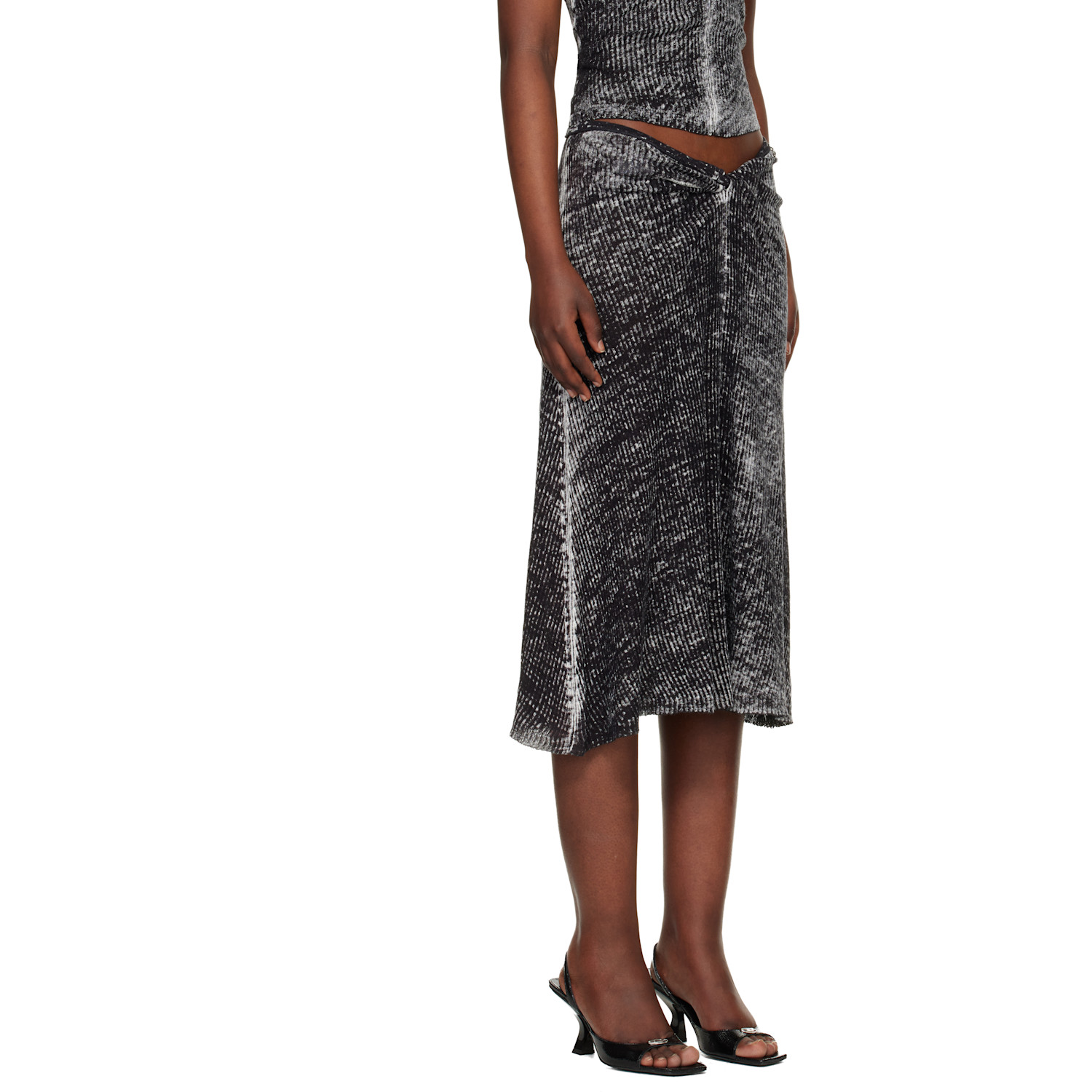  Diesel Gray M-livette Midi Skirt 