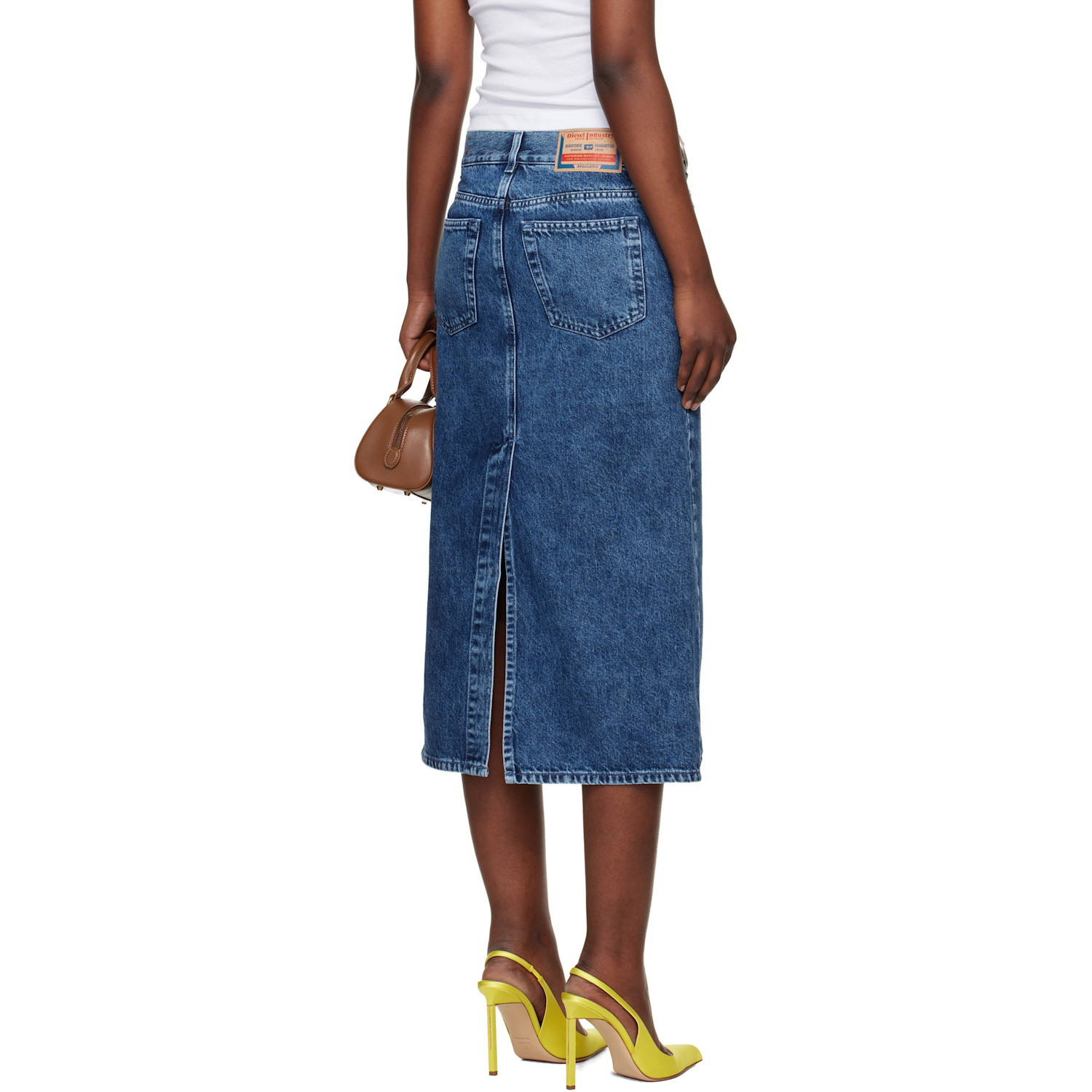  Diesel Blue De-skye-s1 Denim Midi Skirt 
