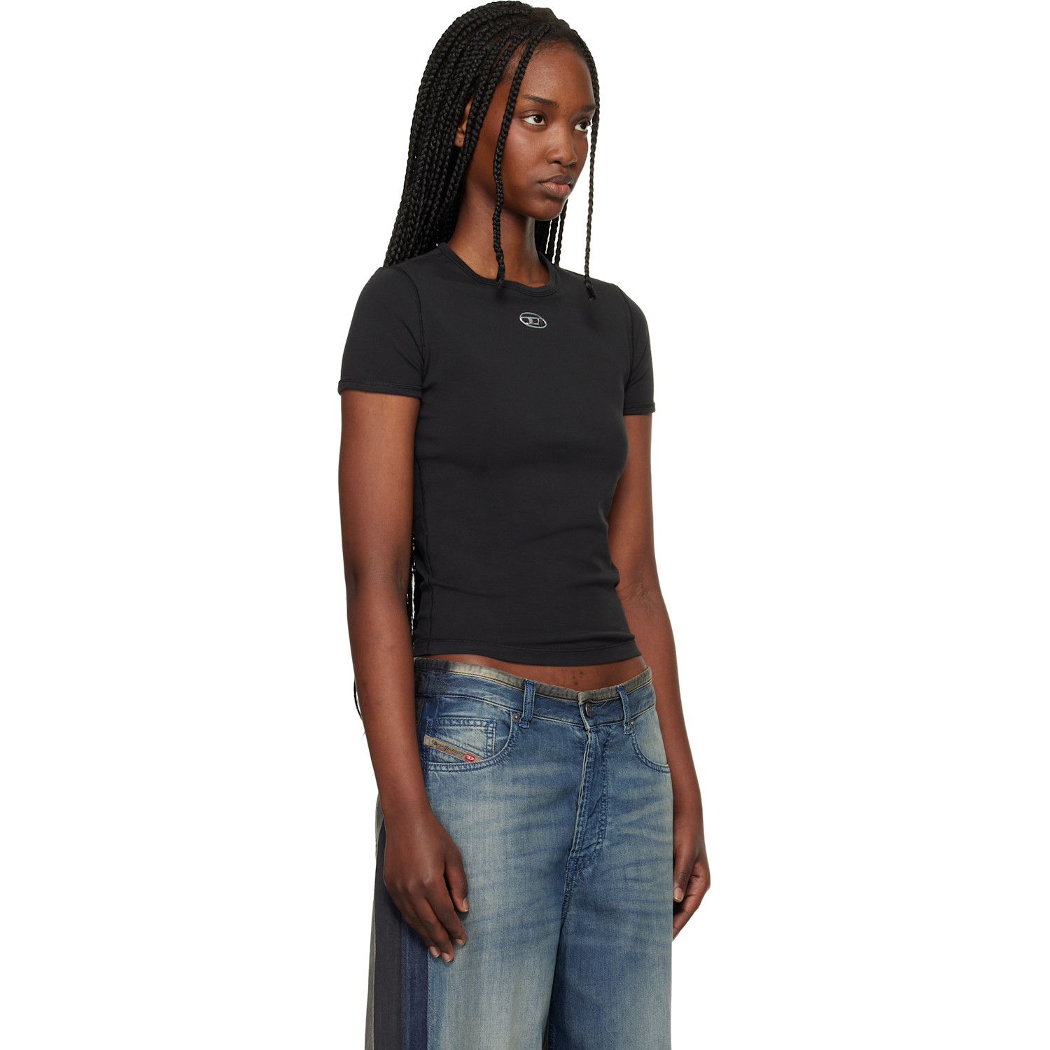  Diesel Black T-uncutieslong-od T-shirt 