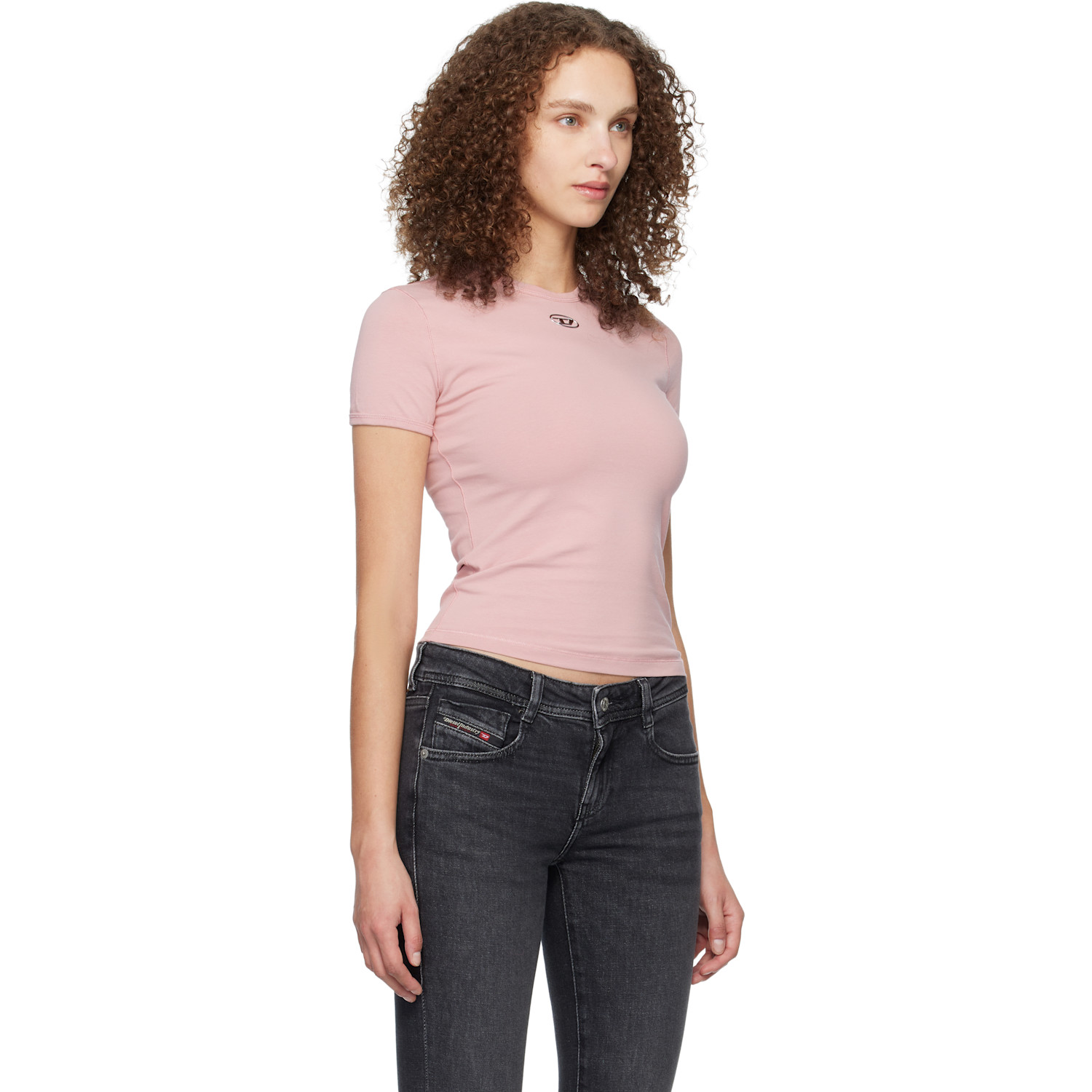  Diesel Pink T-uncutieslong-od T-shirt 