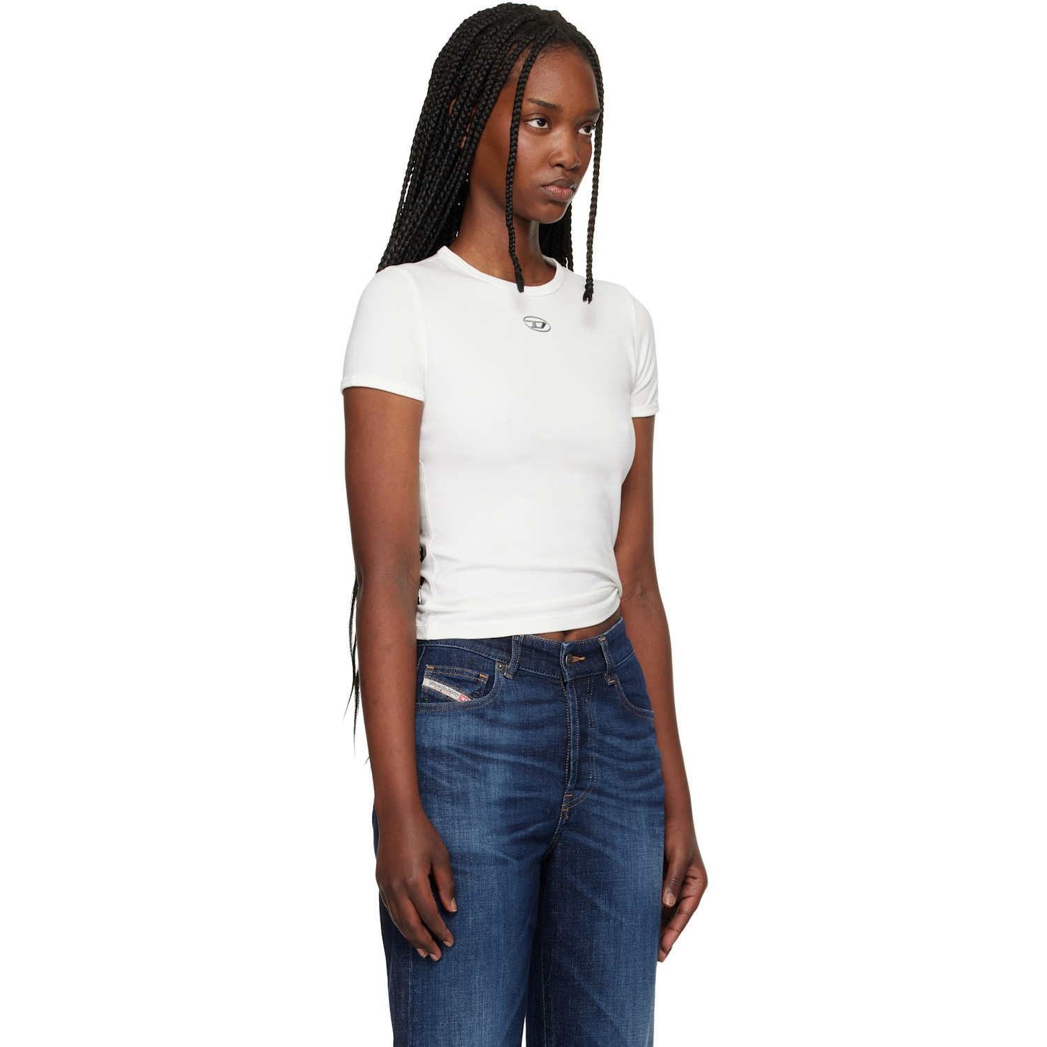  Diesel White T-uncutieslong-od T-shirt 