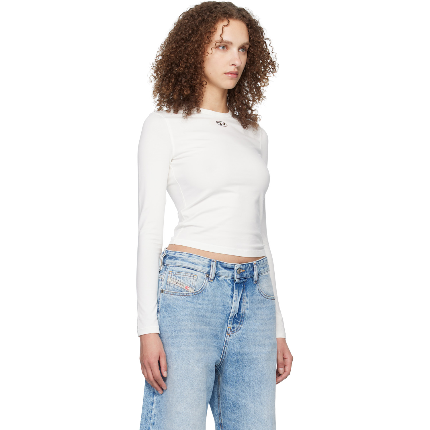  Diesel White T-uncutieslong-ls-od T-shirt 