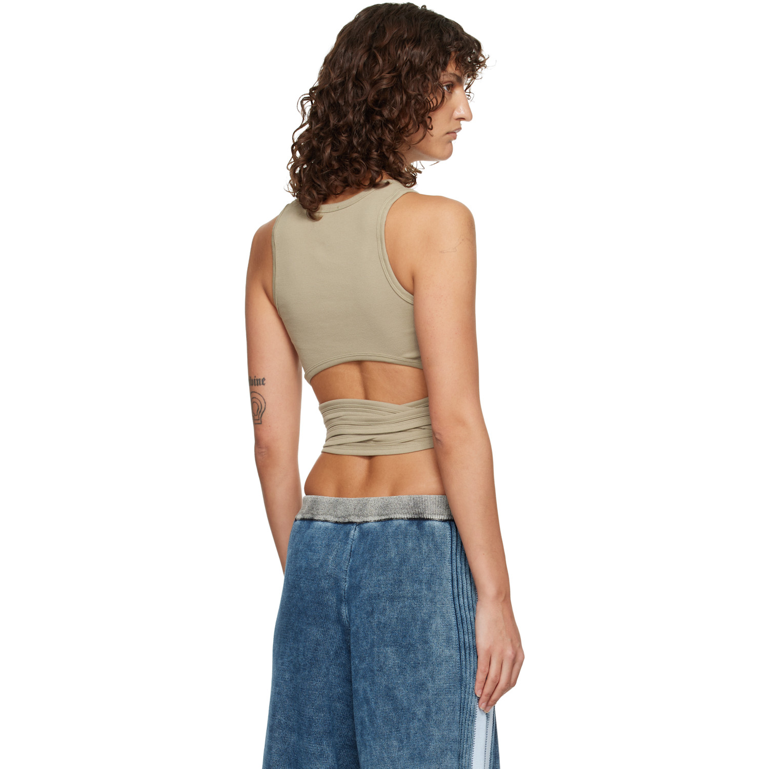 Diesel Gray Wrap-around Crop Tank Top 