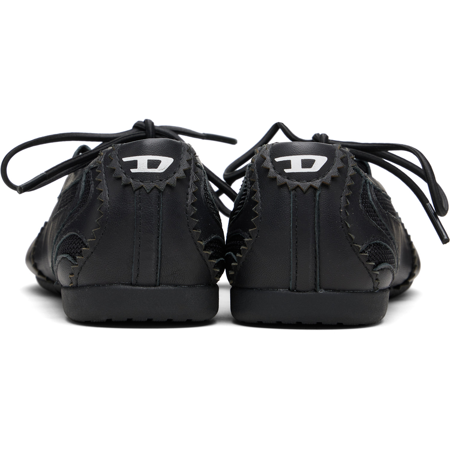  Diesel Black D-mile Lace-up Ballerina Flats 