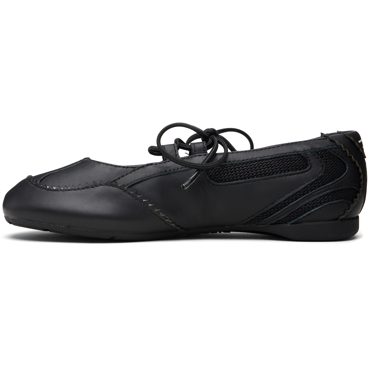  Diesel Black D-mile Lace-up Ballerina Flats 