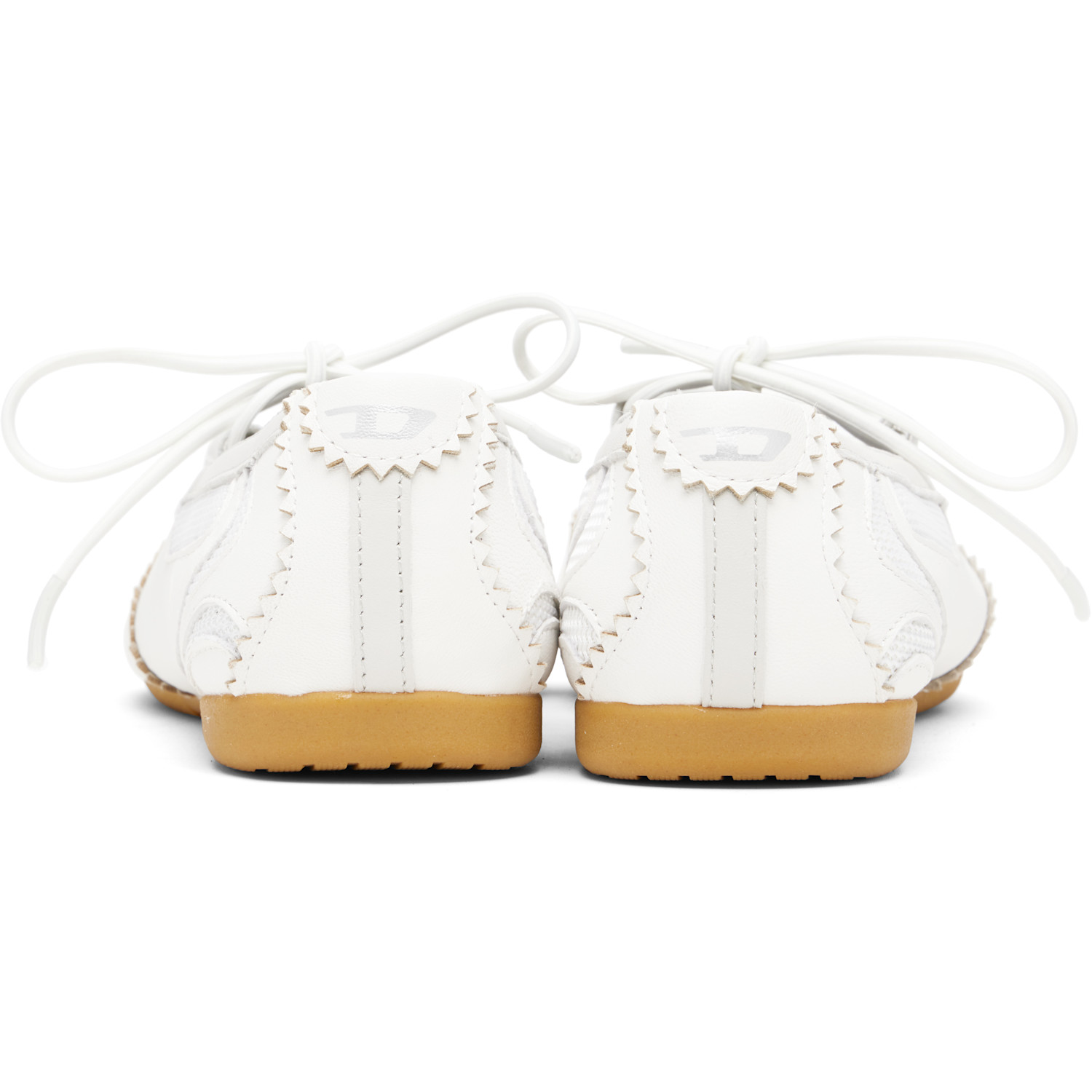  Diesel White D-mile Lace-up Ballerina Flats 