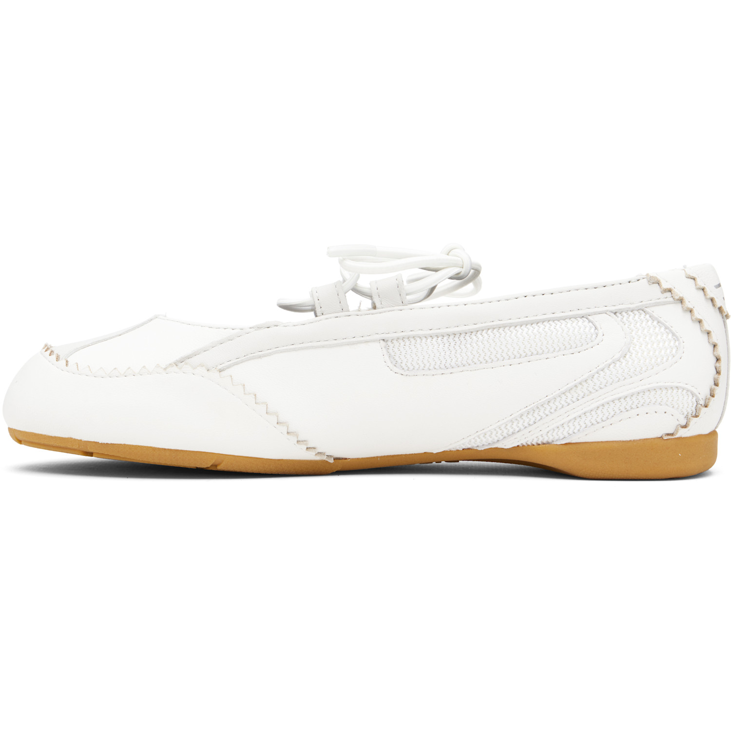  Diesel White D-mile Lace-up Ballerina Flats 