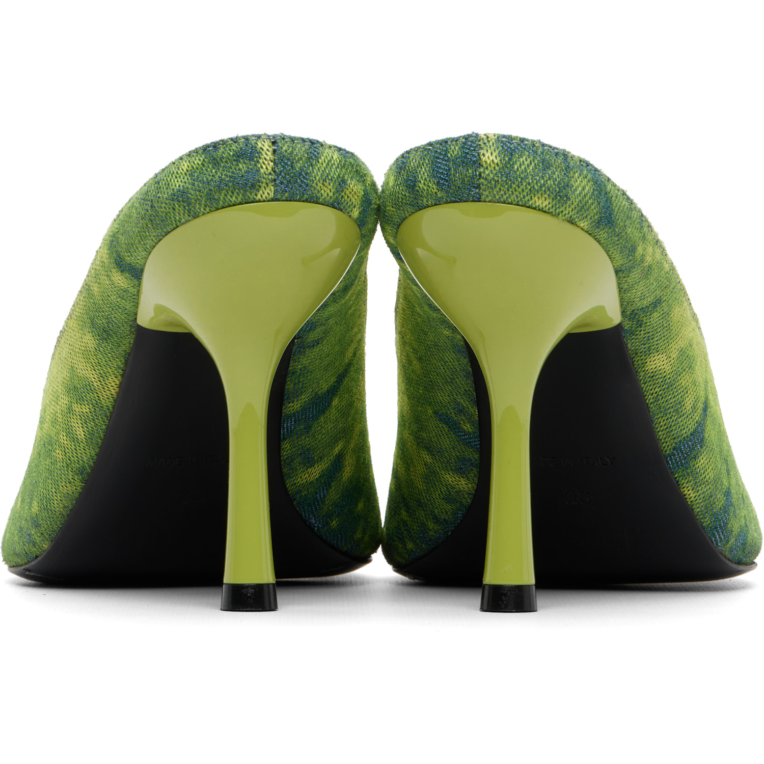  Diesel Green D-diam's-high Denim Mule Heeled Sandals 